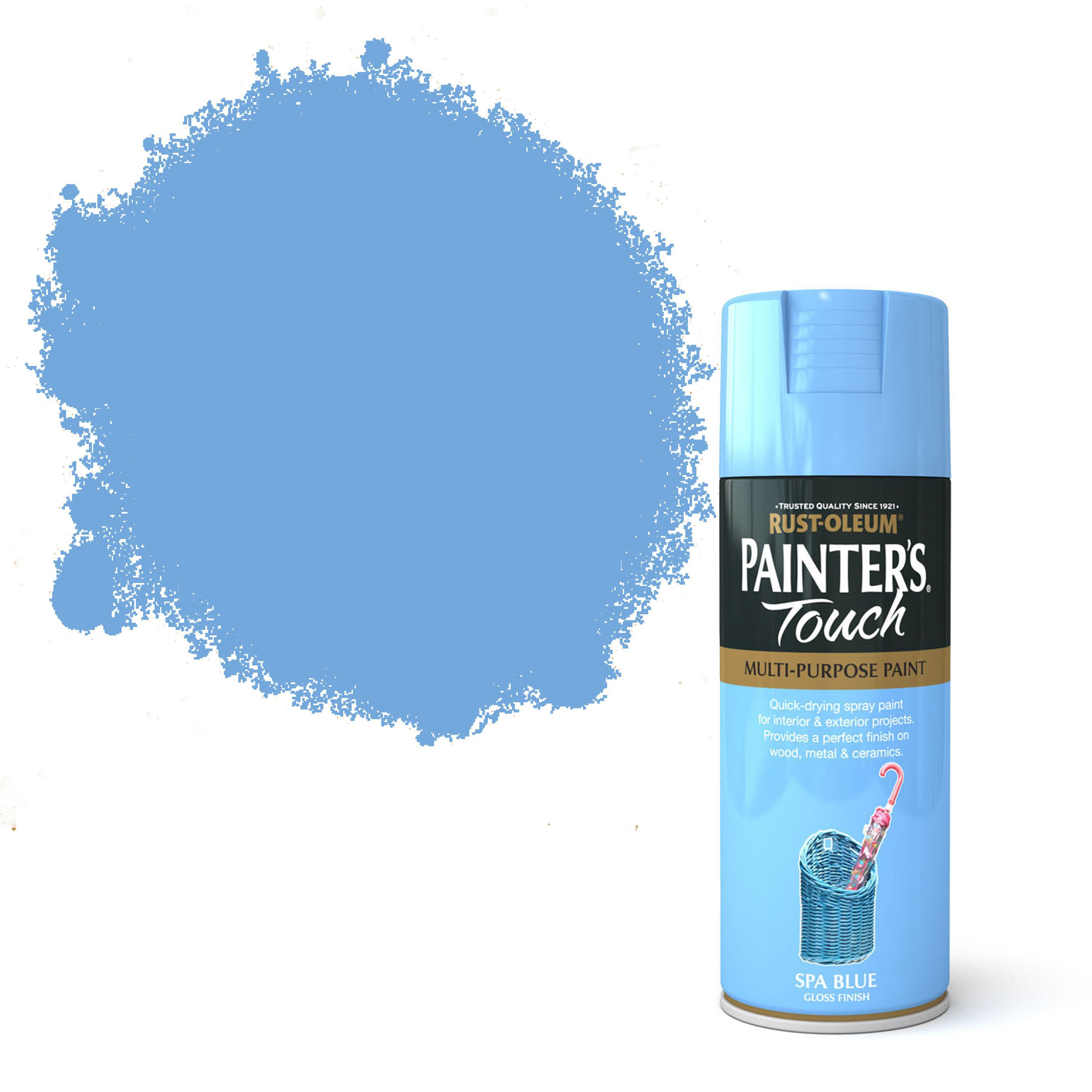 RustOleum Painter's touch Spa blue Gloss Decorative spray paint 400 ml