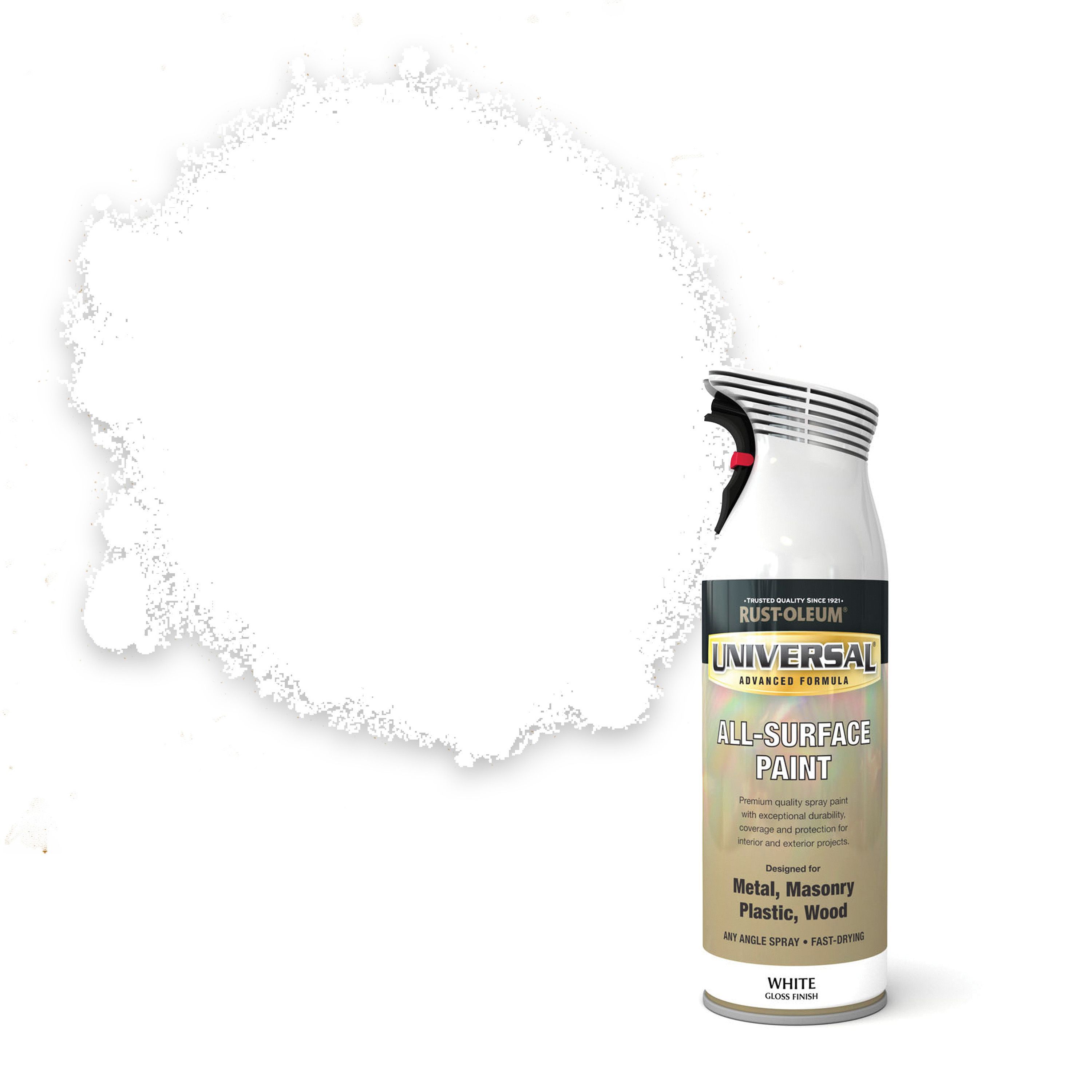 RustOleum Universal White Gloss Spray paint 400 ml Departments DIY