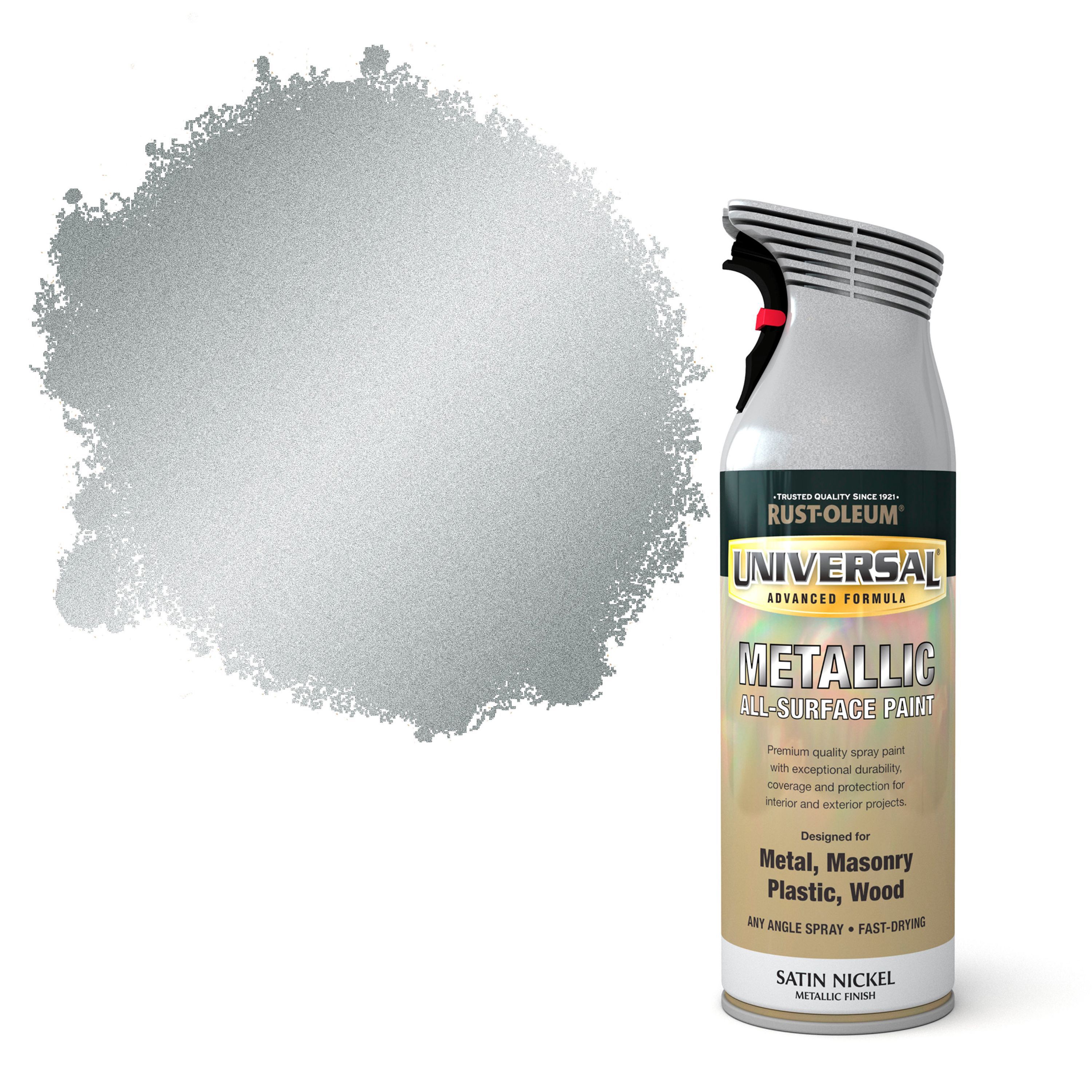 Rust Oleum Universal Nickel Metallic Satin All Surface Spray Paint 400   5013296951067 05c