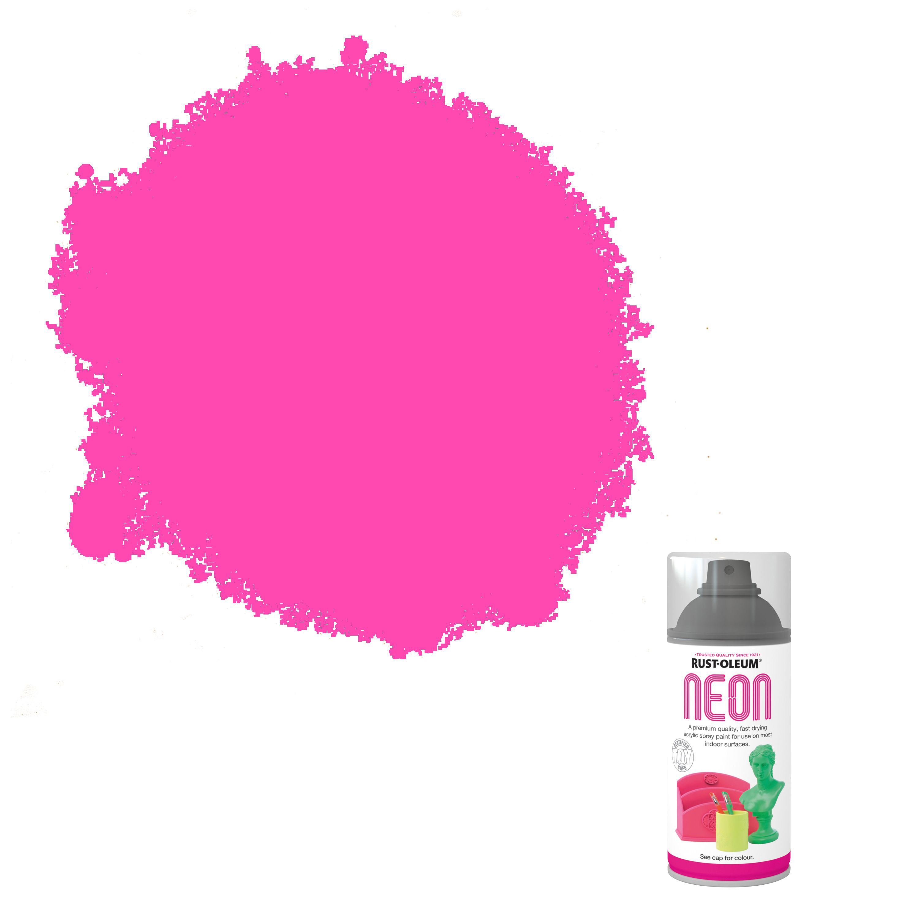 RustOleum Pink Matt Neon effect Multisurface Spray paint, 150ml