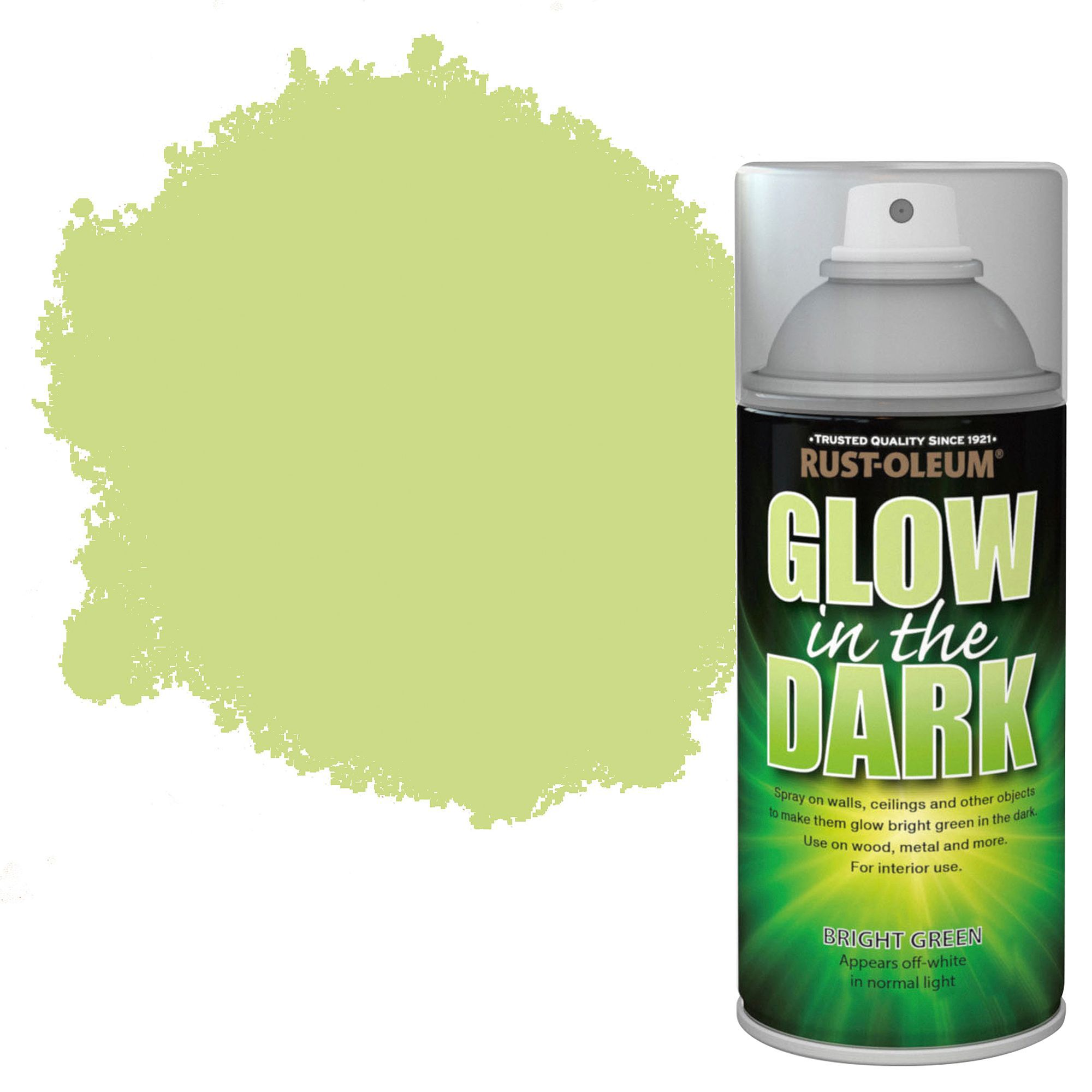 RustOleum Glow in the dark Green Matt Spray paint 150 ml Departments