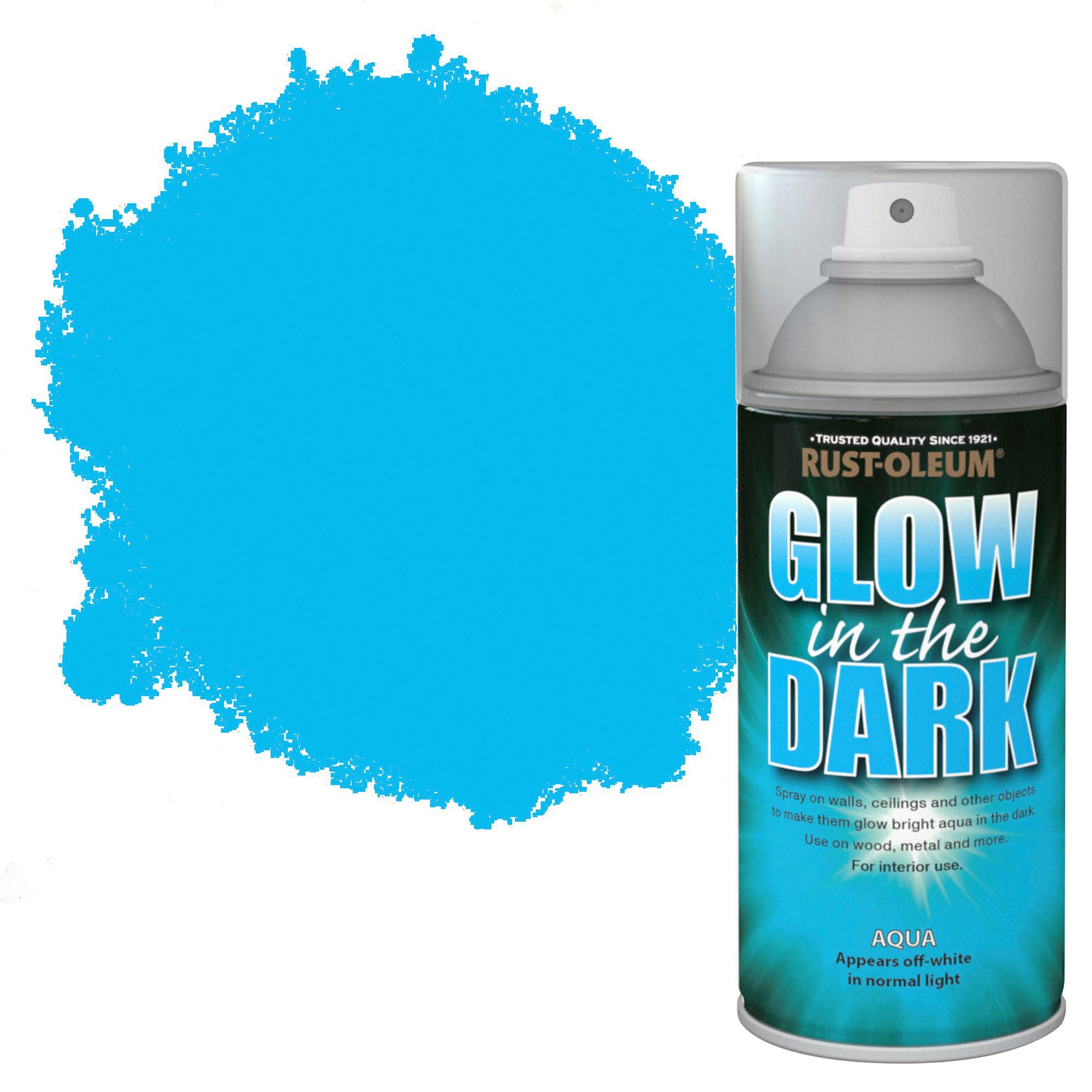 RustOleum Glow in the dark Aqua Matt Multisurface Spray paint, 150ml