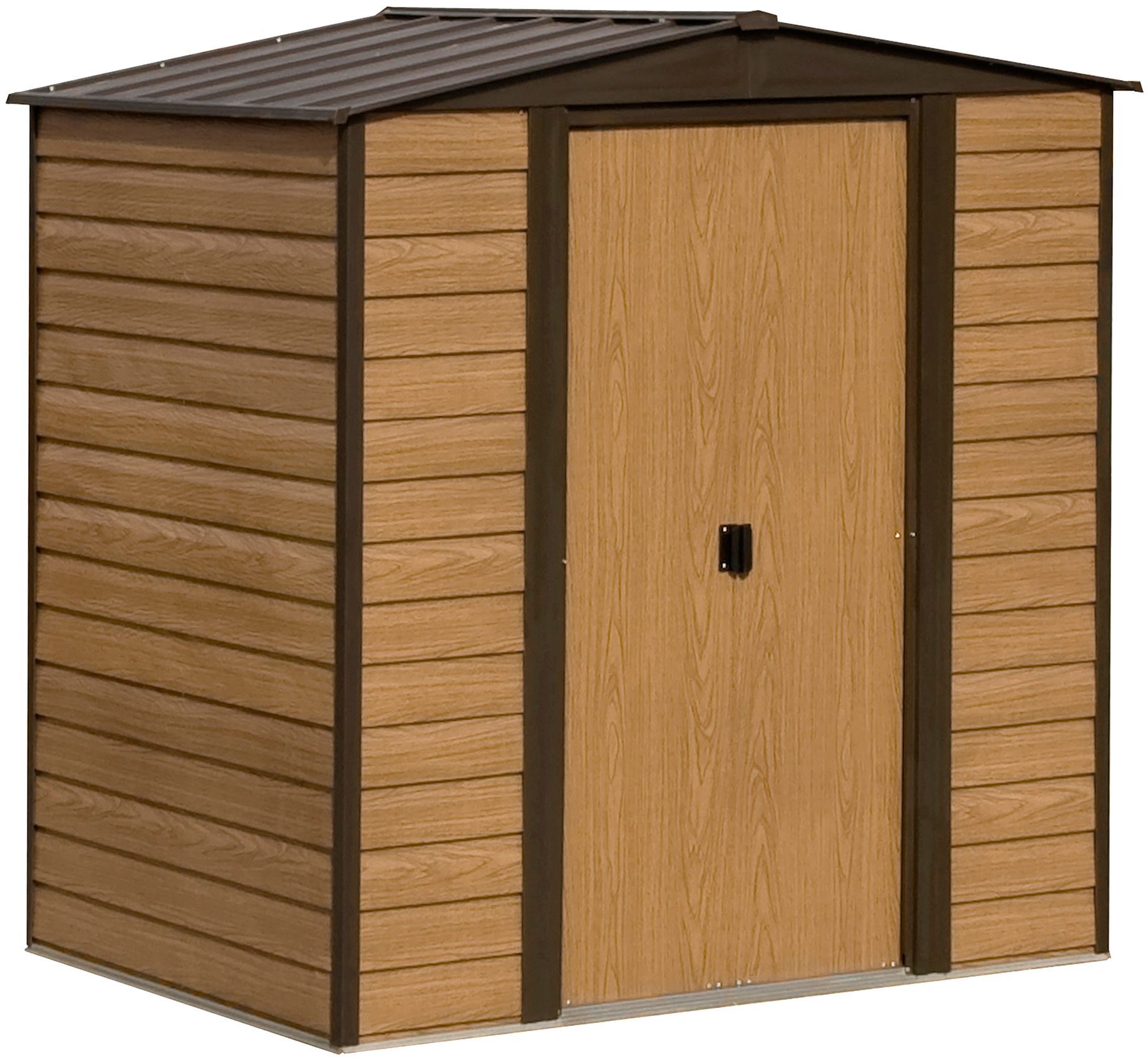 Rowlinson 6x5 Woodvale Metal Apex Shed With Floor Garden Storage