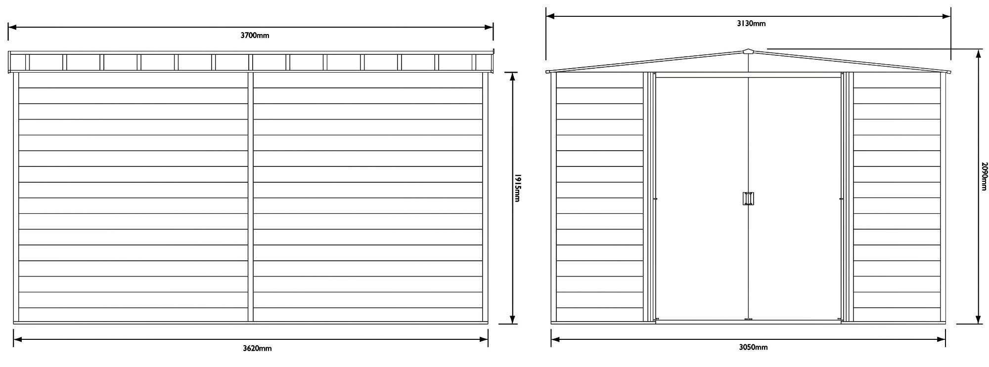 arrow woodvale 12x10 apex metal shed departments diy
