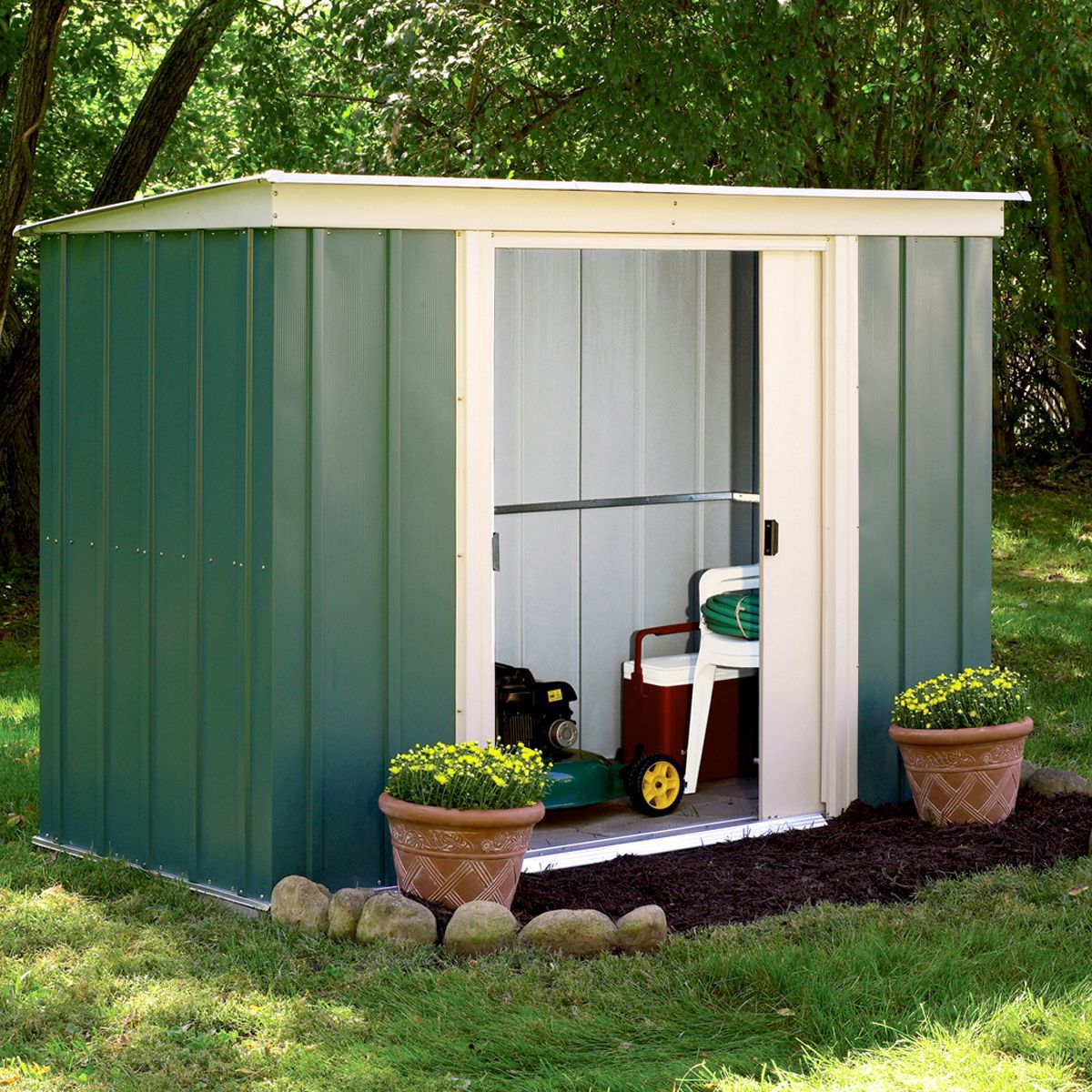 6x4 greenvale pent metal shed departments diy at b&q