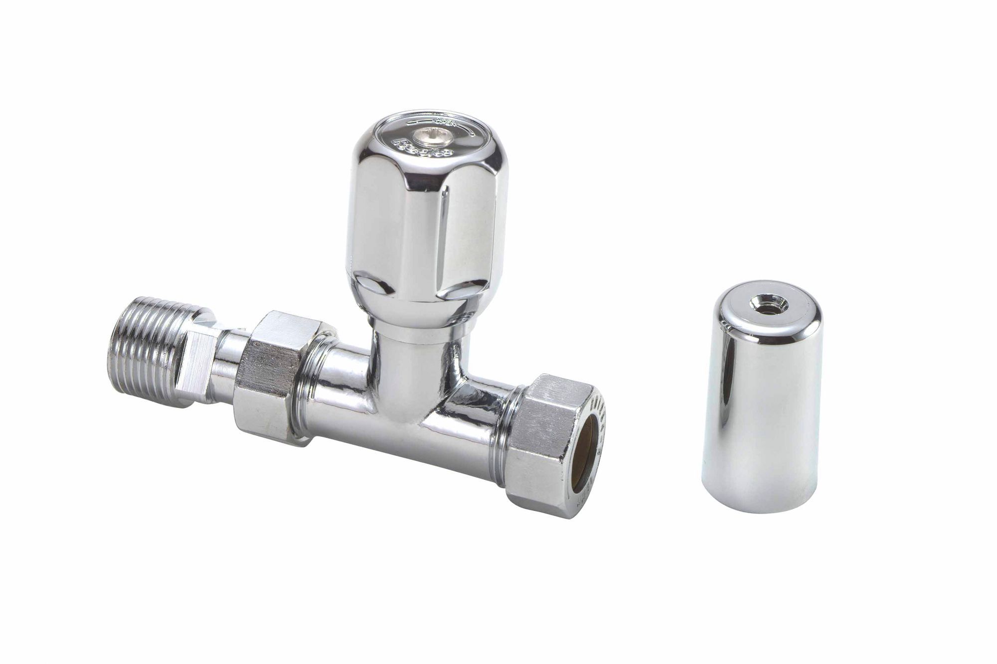 Regis Chrome effect Straight Radiator & towel rail valve Departments