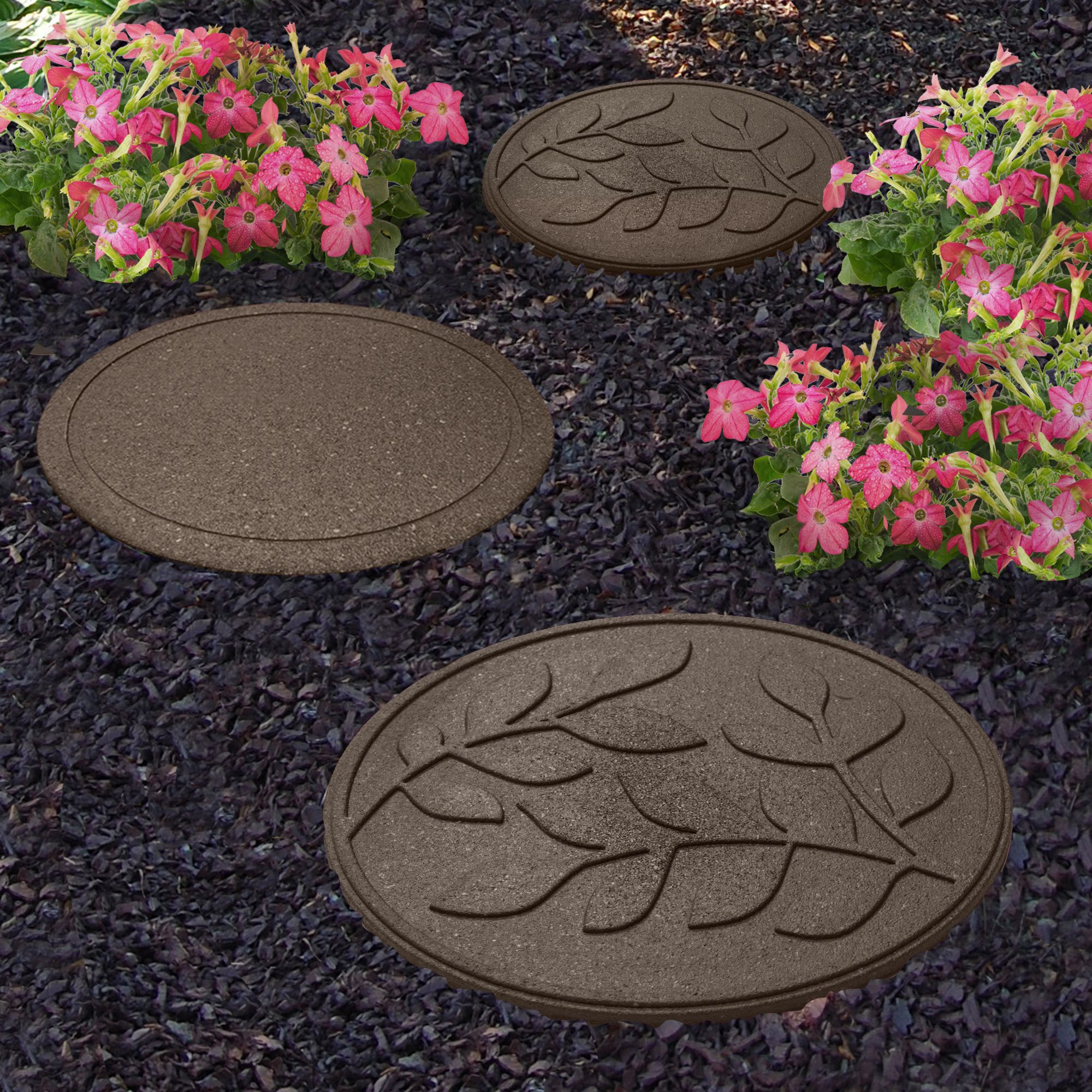 Earth Round Leaf Stepping Stone Departments Diy At Bandq