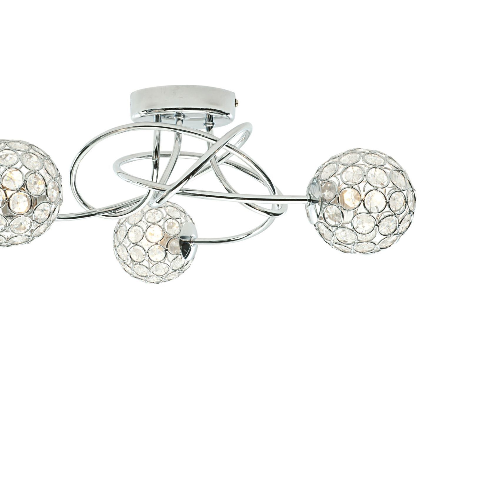 Lopez Chrome effect 3 Lamp Semi flush ceiling light Departments DIY