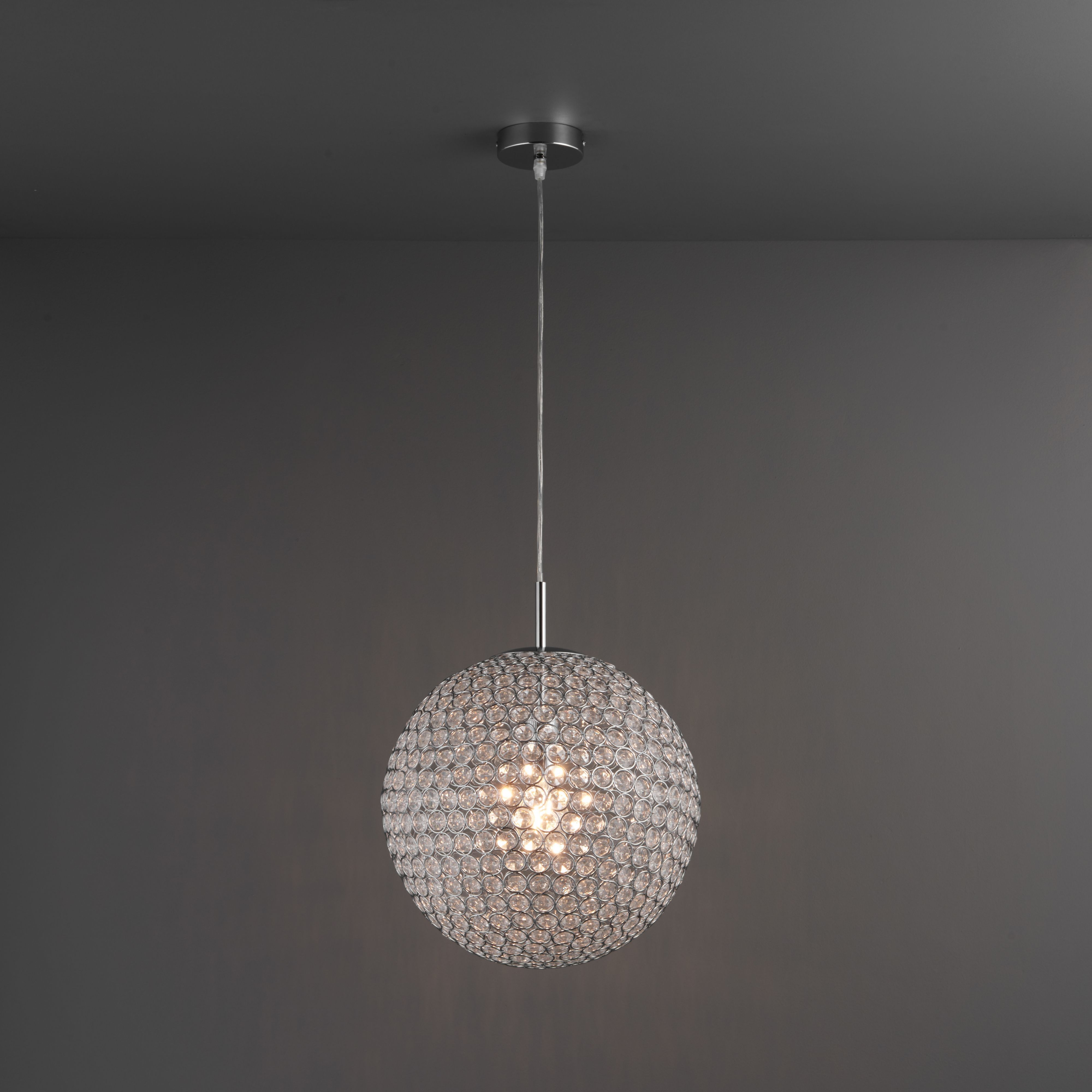 Lopez Crystal Bead Chrome Effect Pendant Ceiling Light Departments