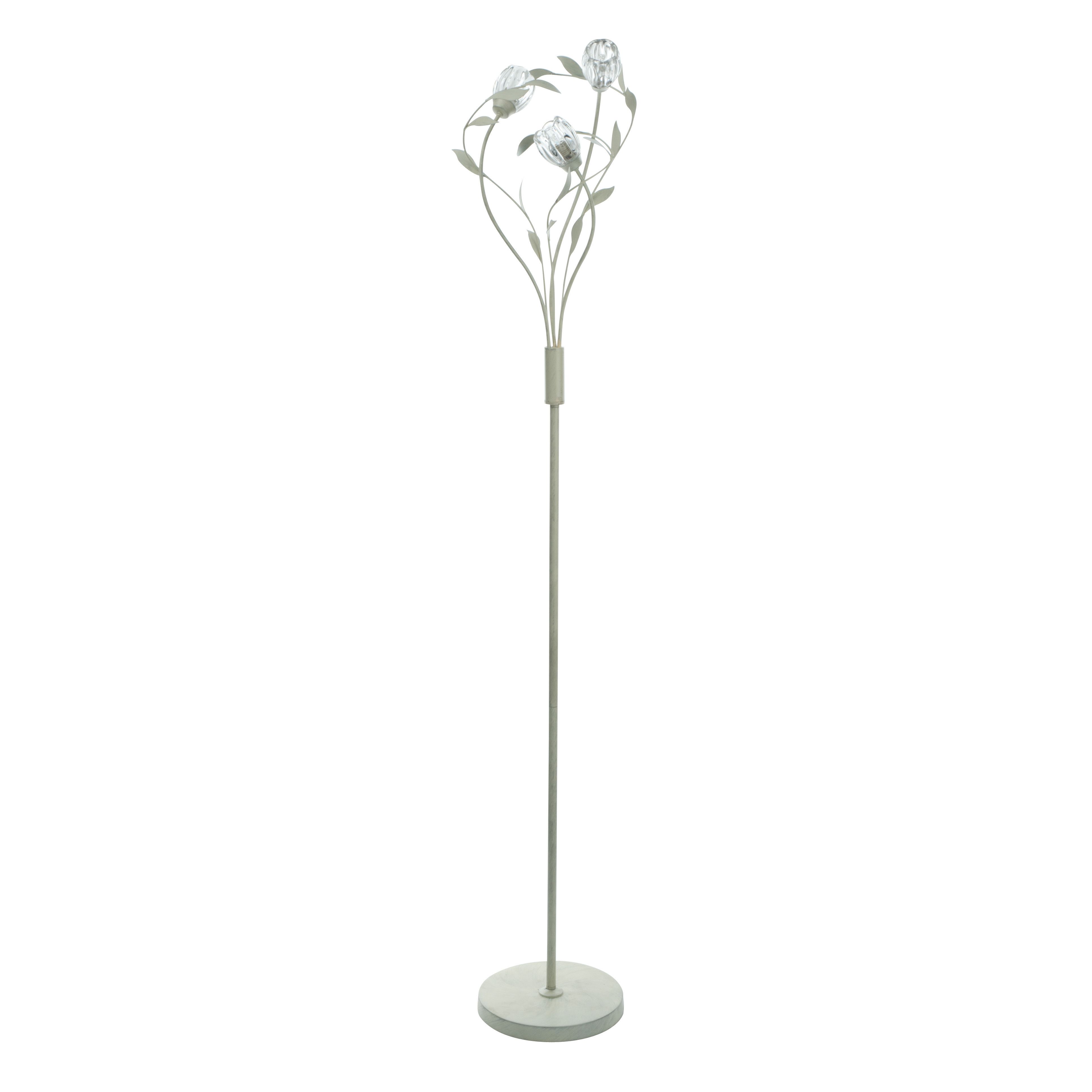 Jessica White Silver Effect Floor Lamp Departments DIY at B&Q