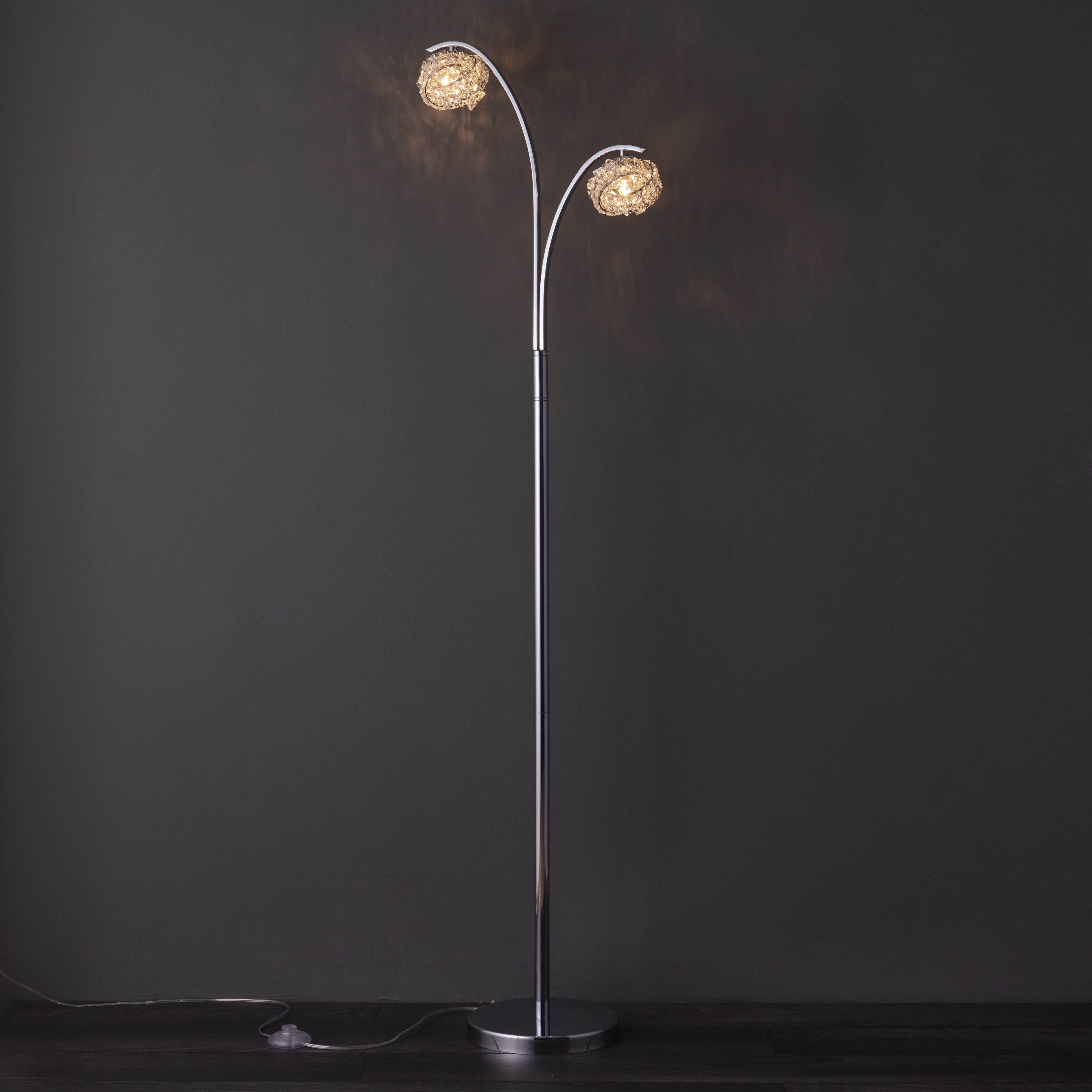 Colours Emelia Chrome effect Incandescent Floor lamp Departments DIY at B&Q
