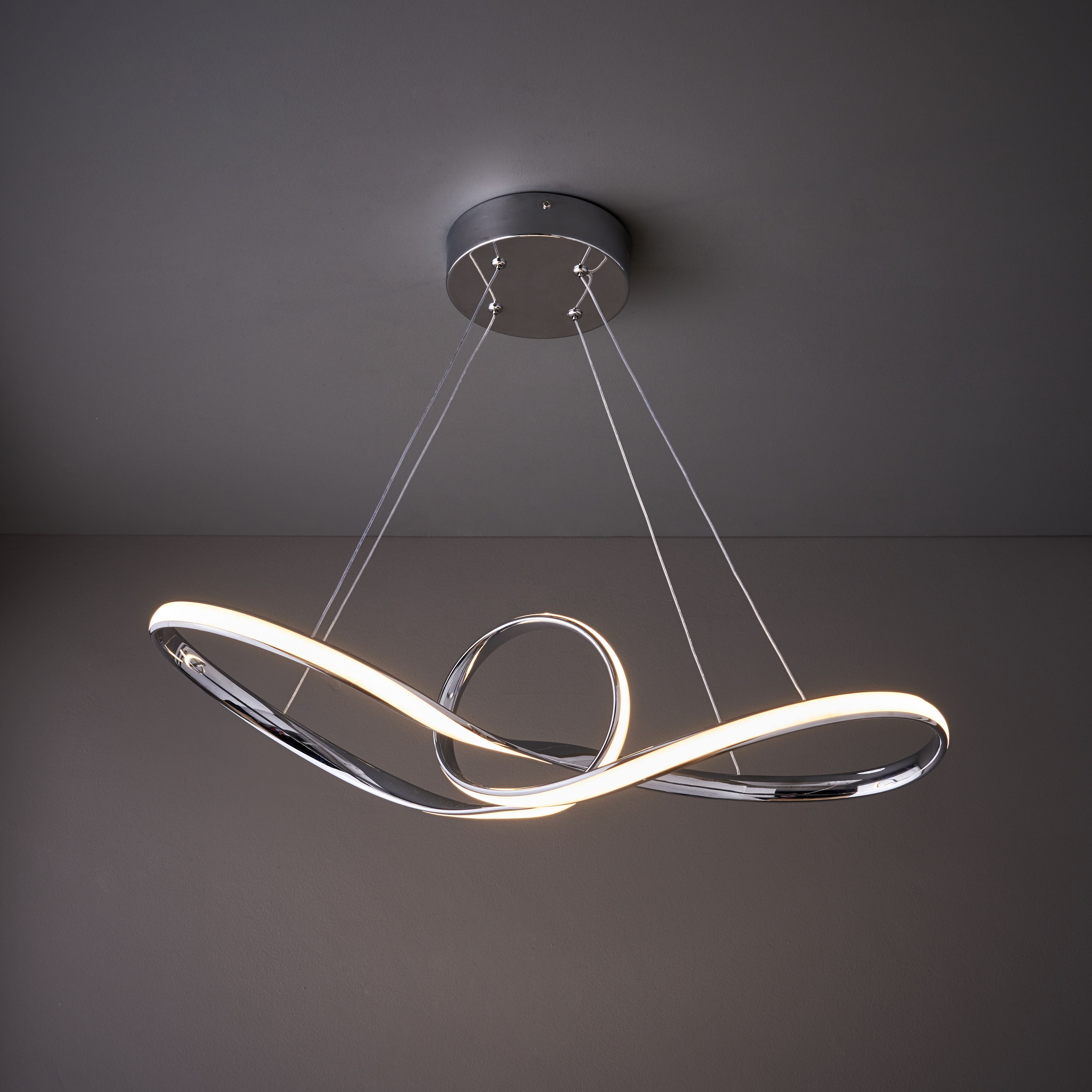 Endor Chrome effect Pendant Ceiling light | Departments ...