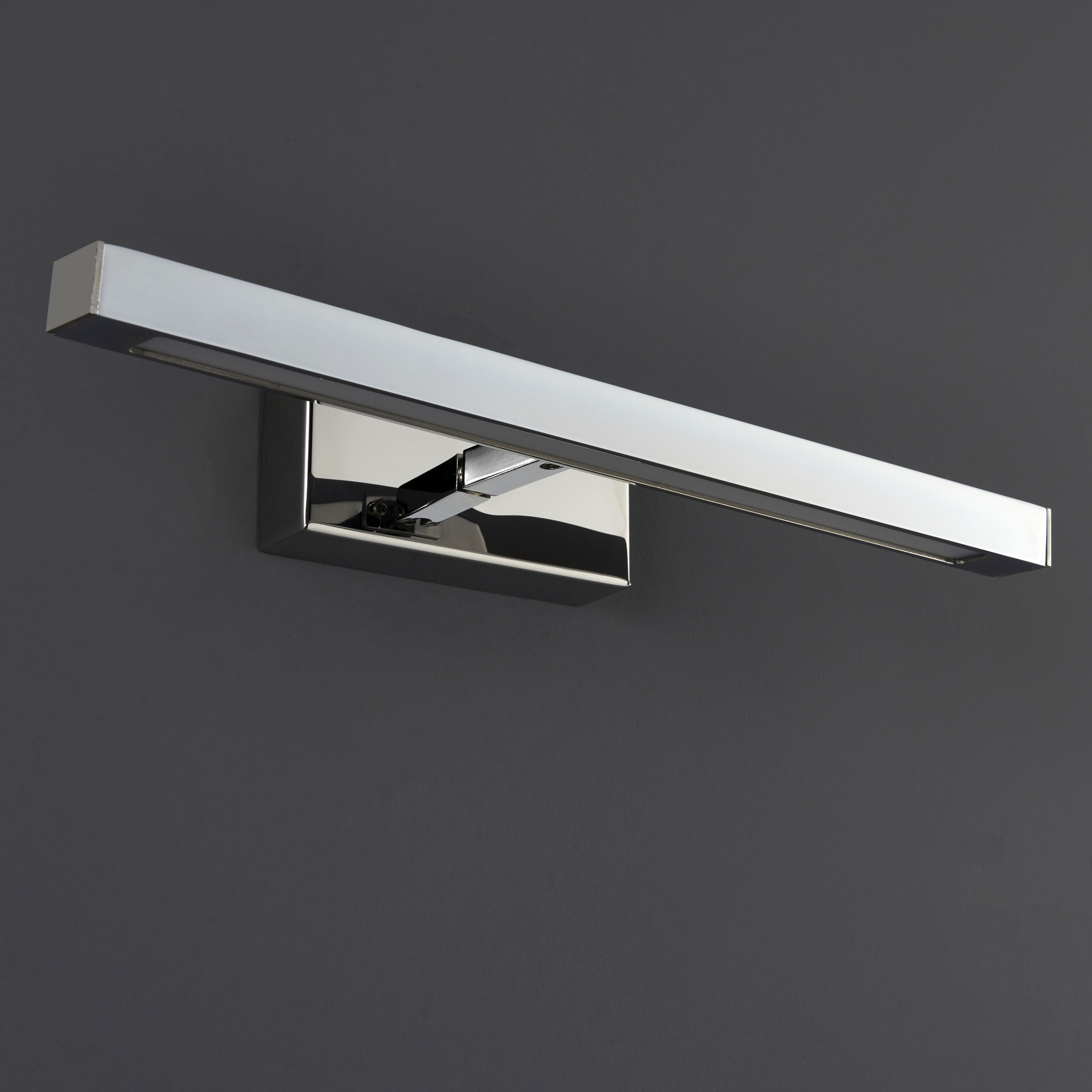 Canvas Polished Chrome effect Living room Wall light Departments