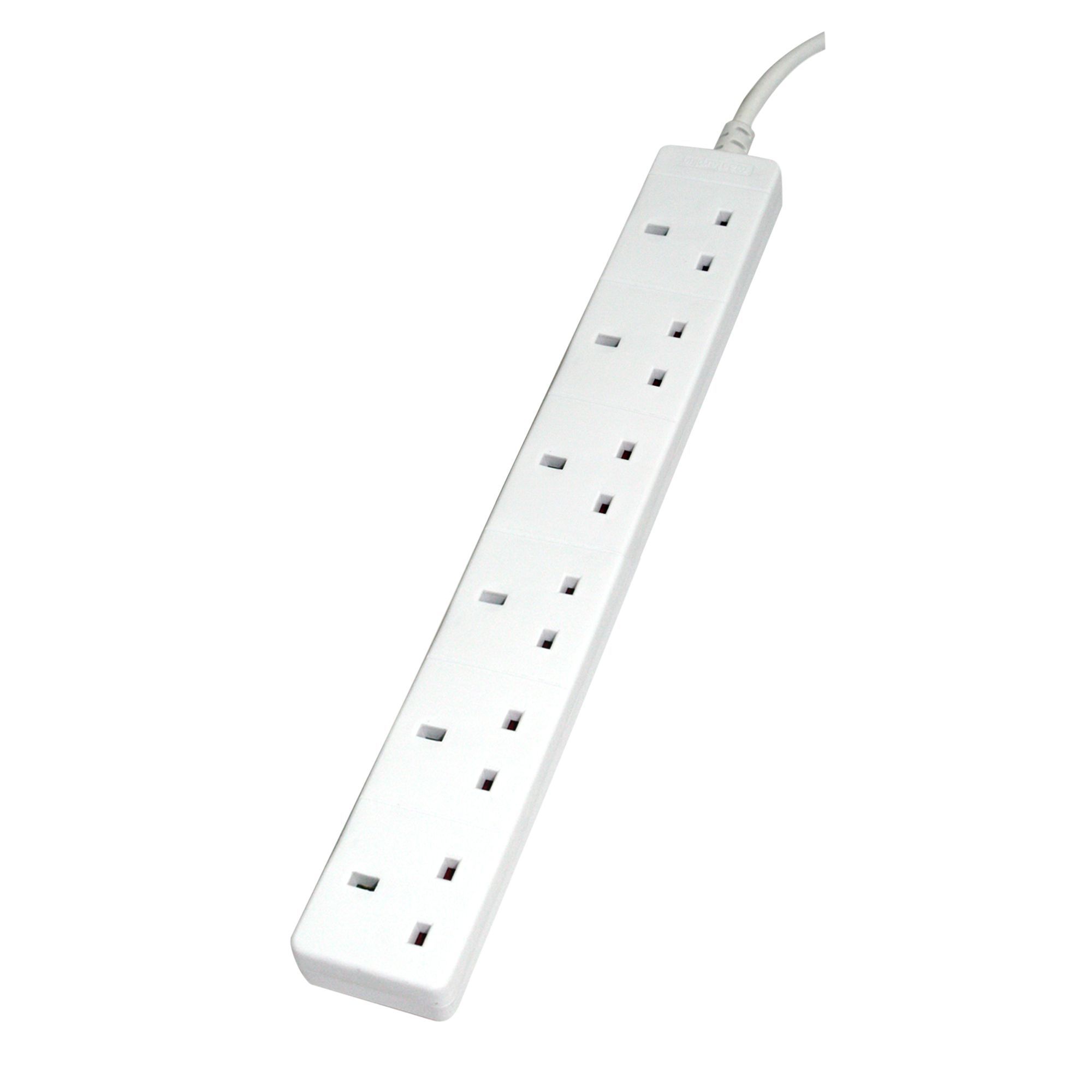 Masterplug 6 socket 13A White Extension lead, 1m Departments DIY at B&Q
