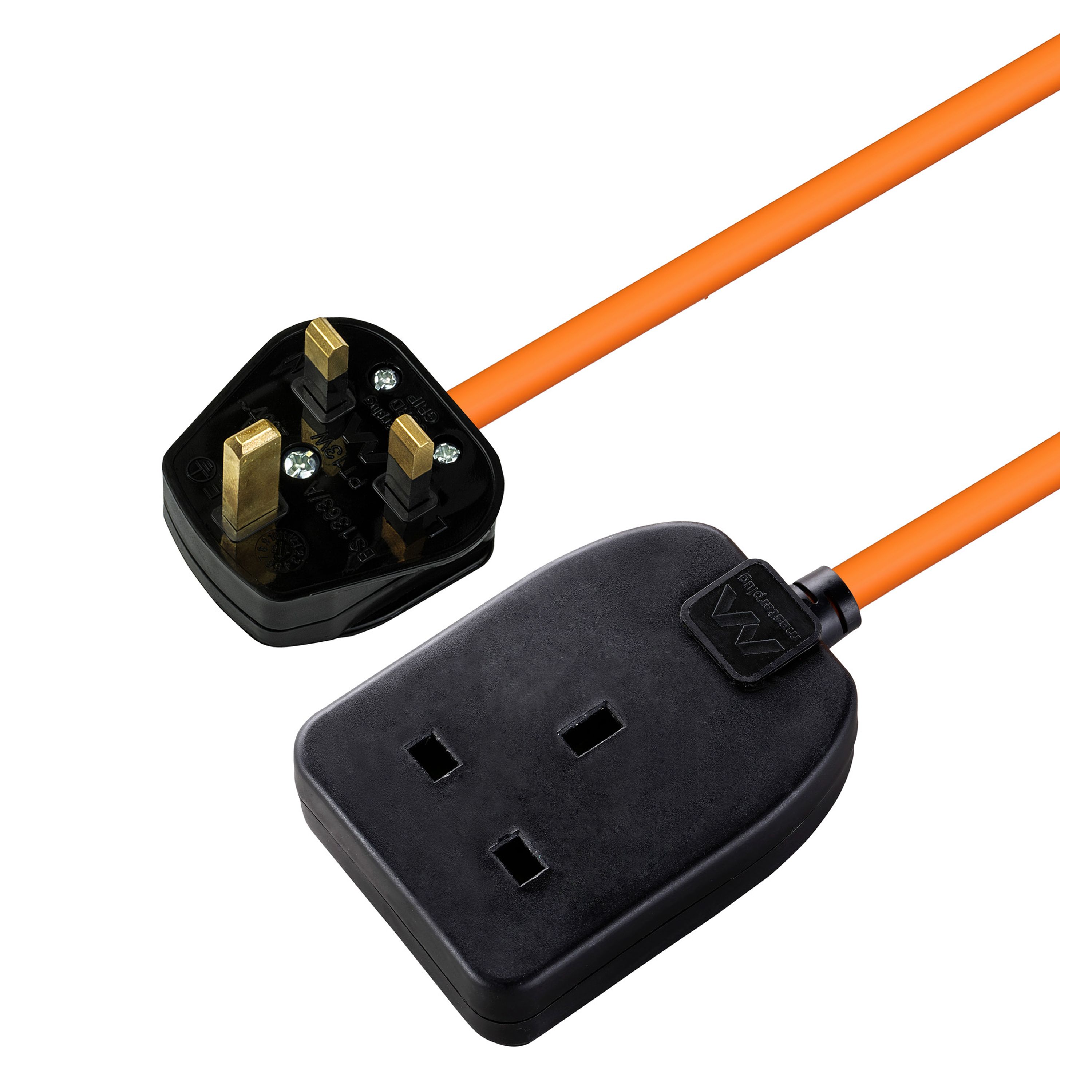 Masterplug 1 socket Black Extension lead, 10m Departments DIY at B&Q