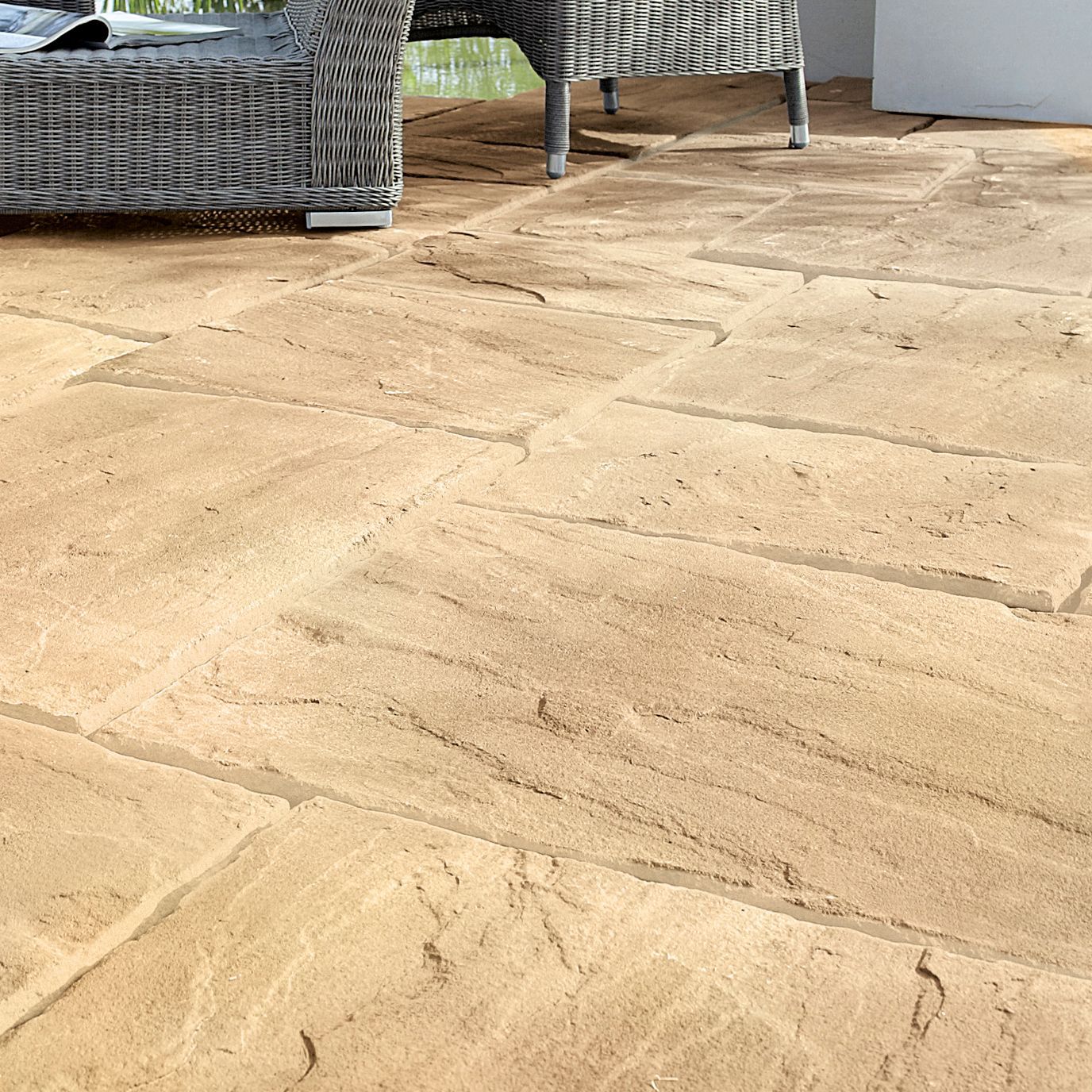 Autumn Wetherdale Single paving slab (L)450mm (W)450mm Departments