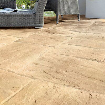 Brown Blend Derbyshire Single Paving Slab (L)450mm (W)450mm ...