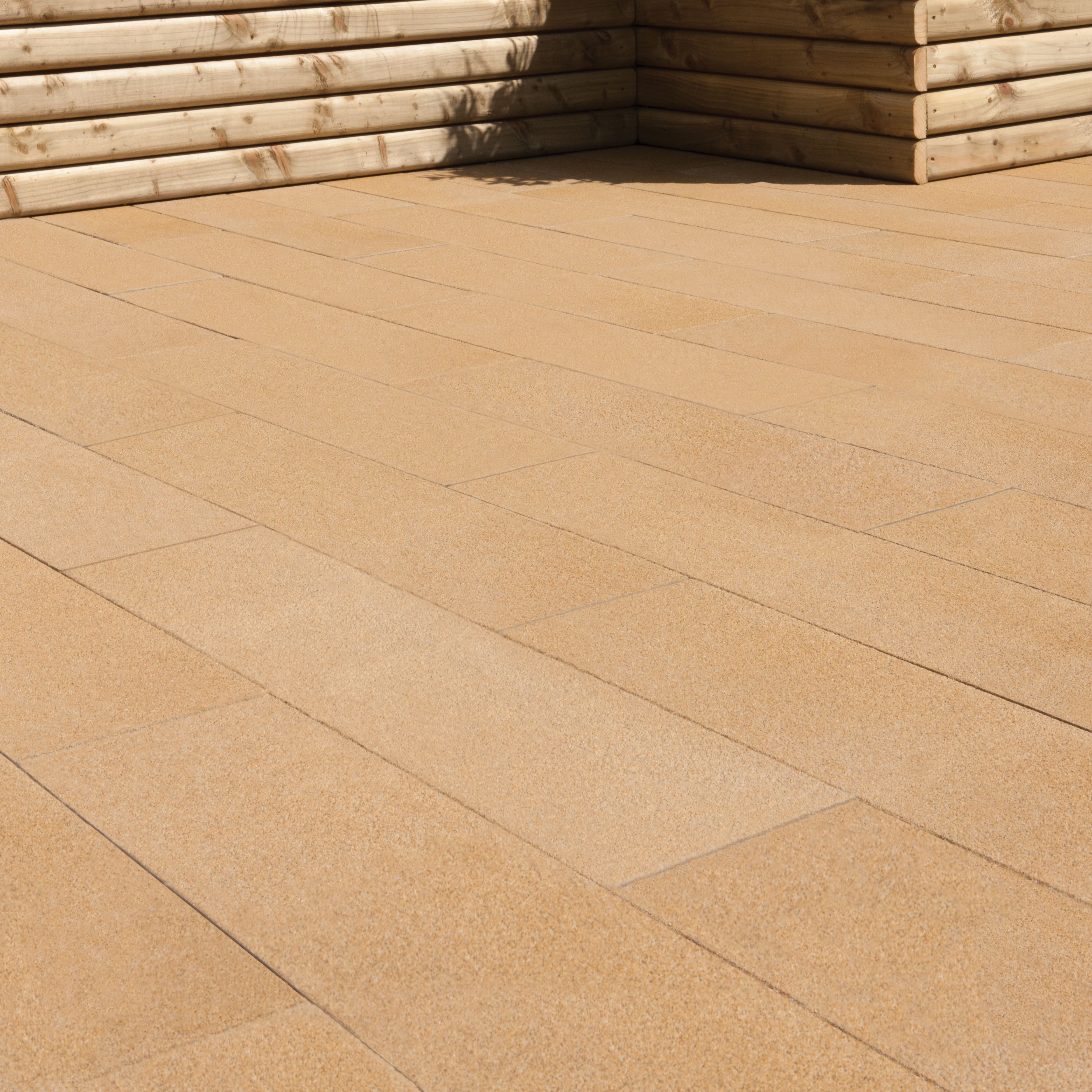 Mid buff washed Stonemaster Paving slab (L)800 (W)200mm Pack of 32