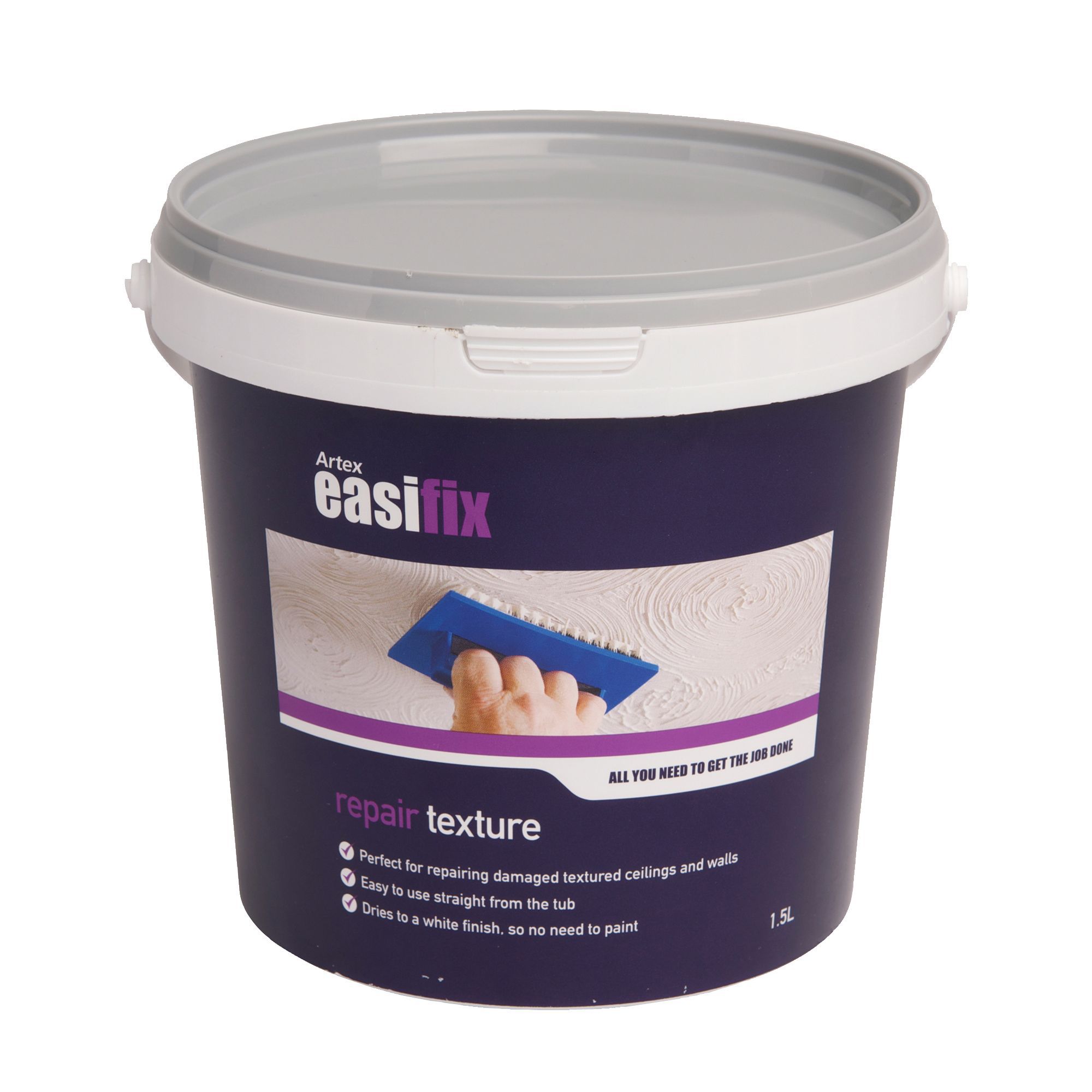 Artex Easifix Texture repair kit, 1.5kg Tub Departments DIY at B&Q