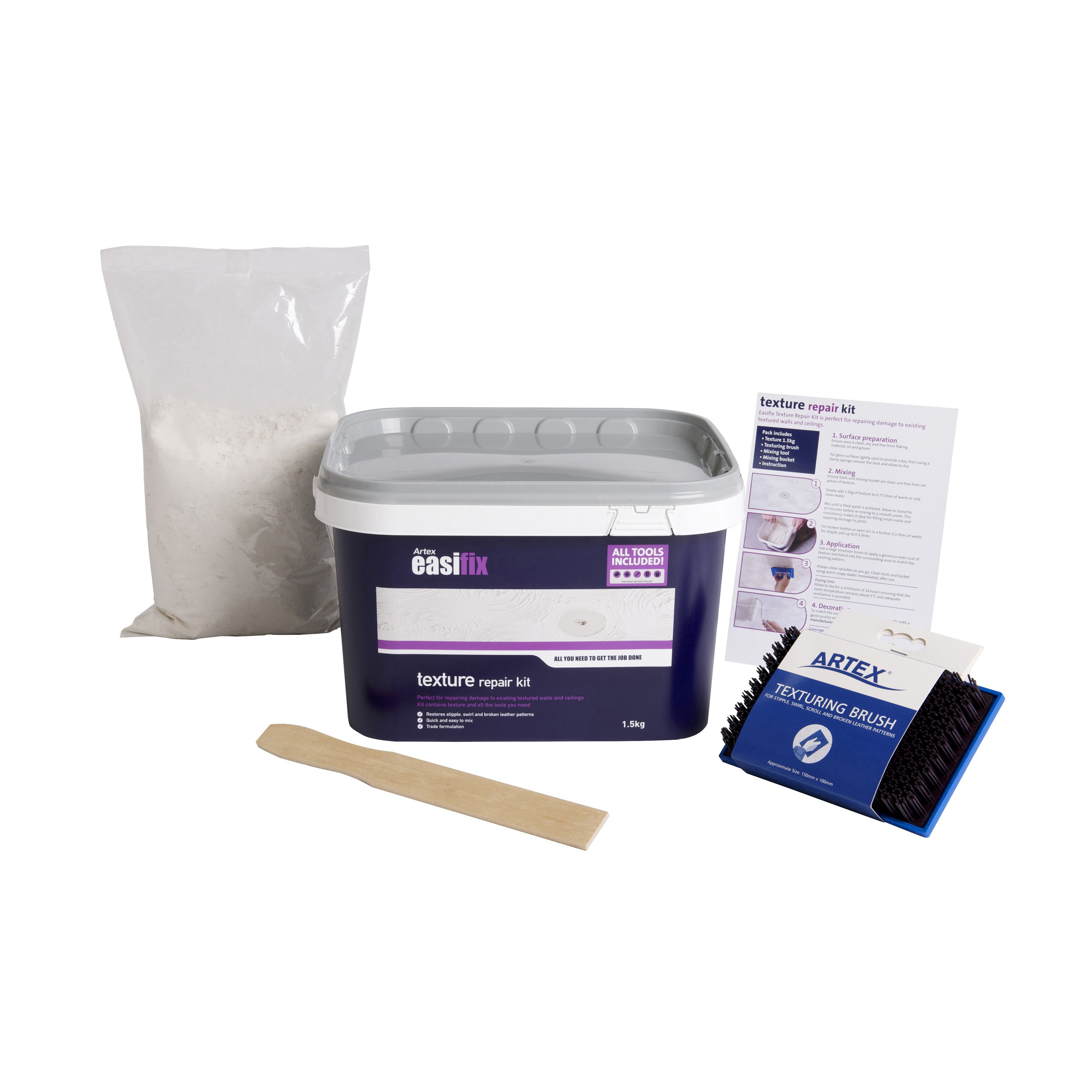 Artex Easifix Texture Repair Kit 1 5kg Departments Diy At B Q