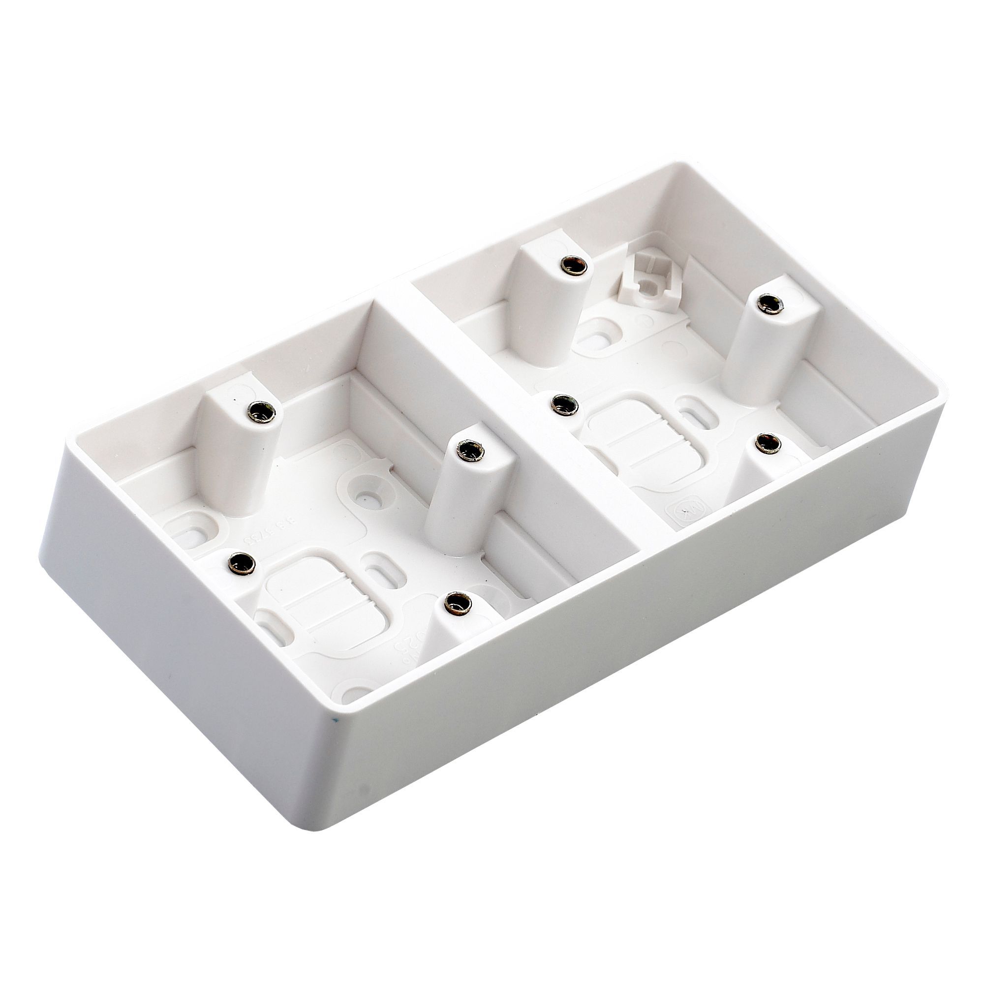 MK 38mm Double Pattress box Departments DIY at B&Q