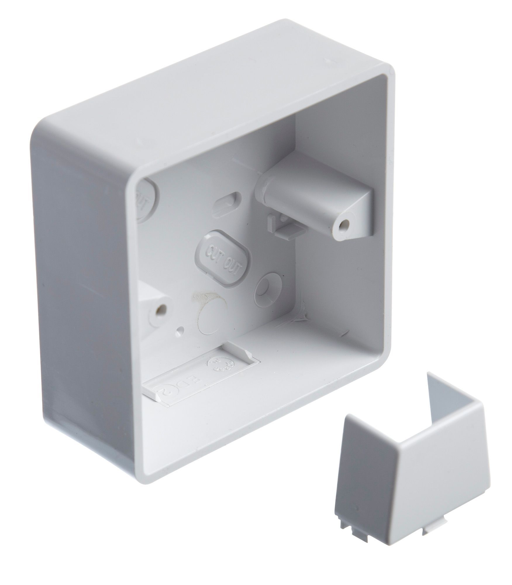 MK 32mm Plastic Single Pattress Box Departments DIY at B&Q