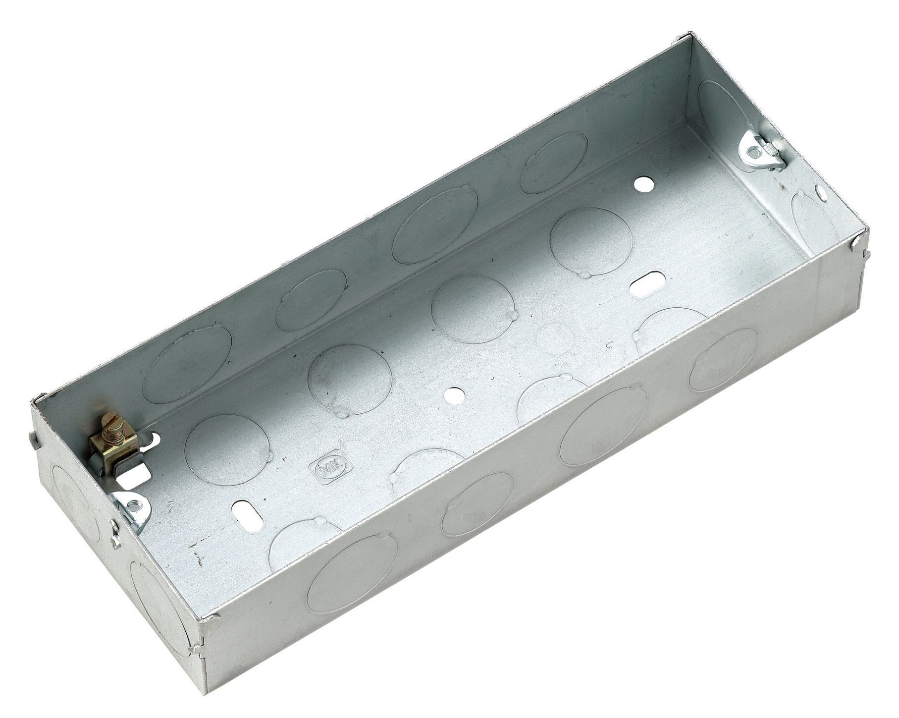 MK 35mm Steel Triple Knockout box Departments DIY at B&Q