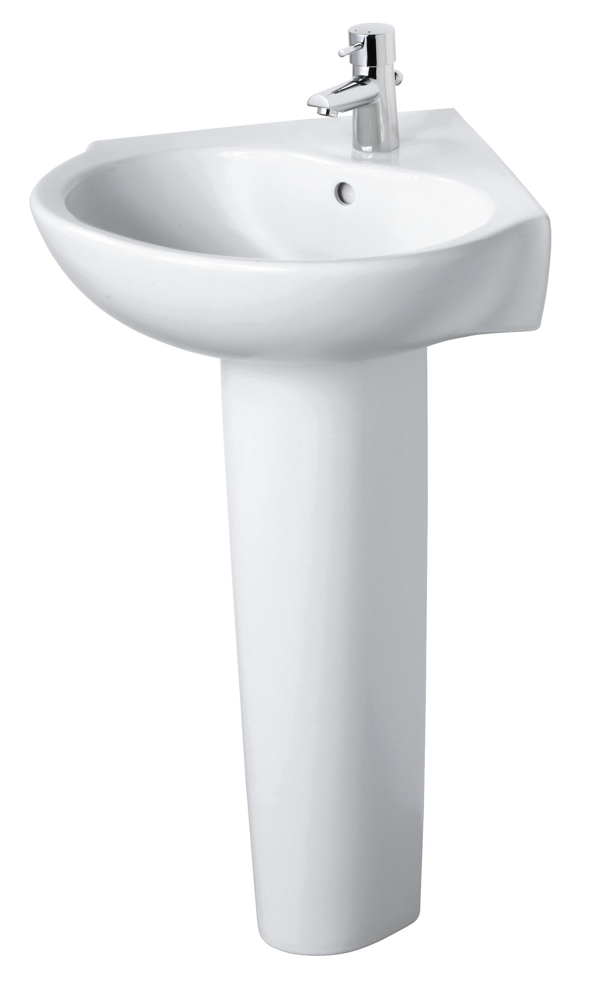 Ideal Standard Space Full Pedestal Corner Basin | Departments | DIY at B&Q