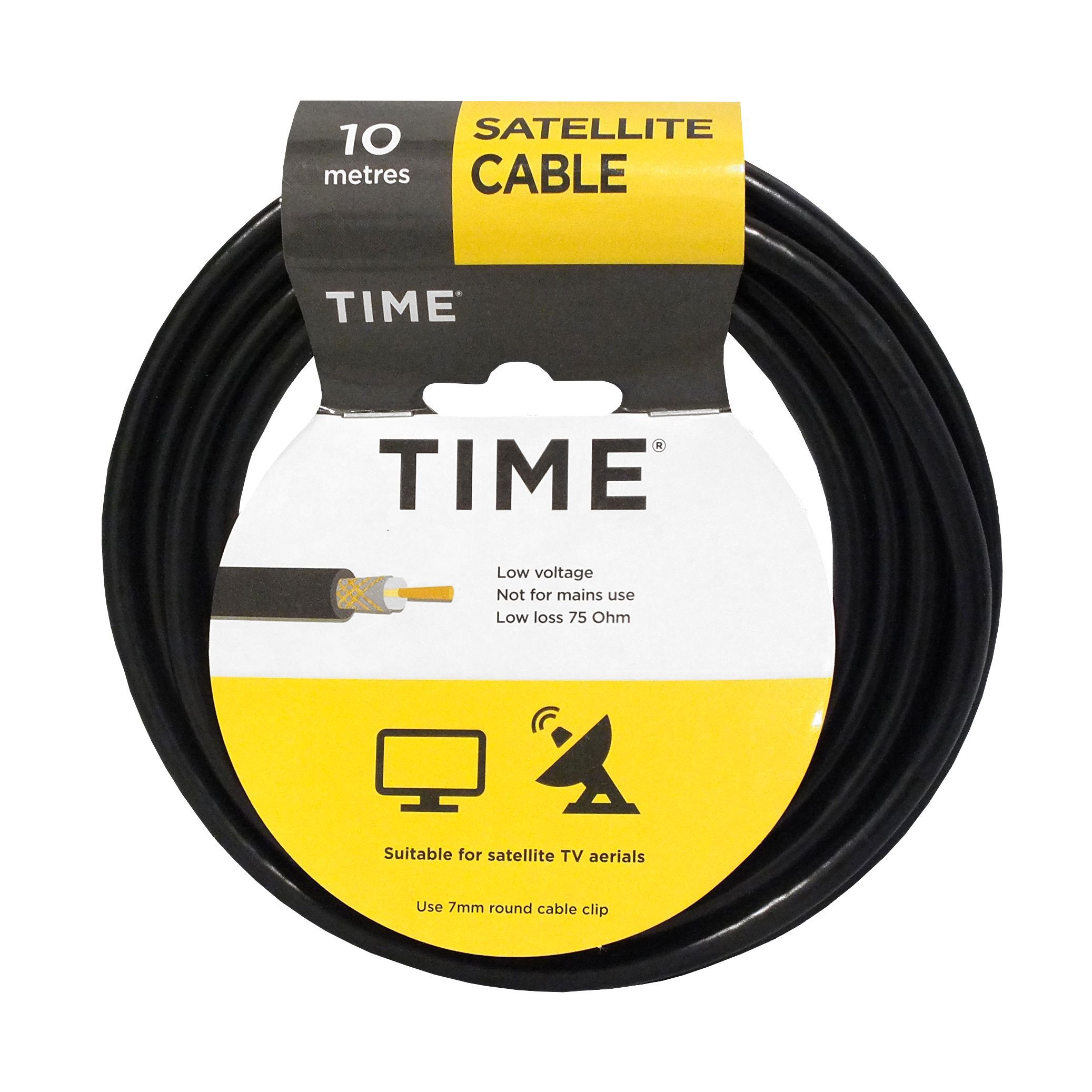 Time Satellite cable Black 10 m Departments DIY at B&Q