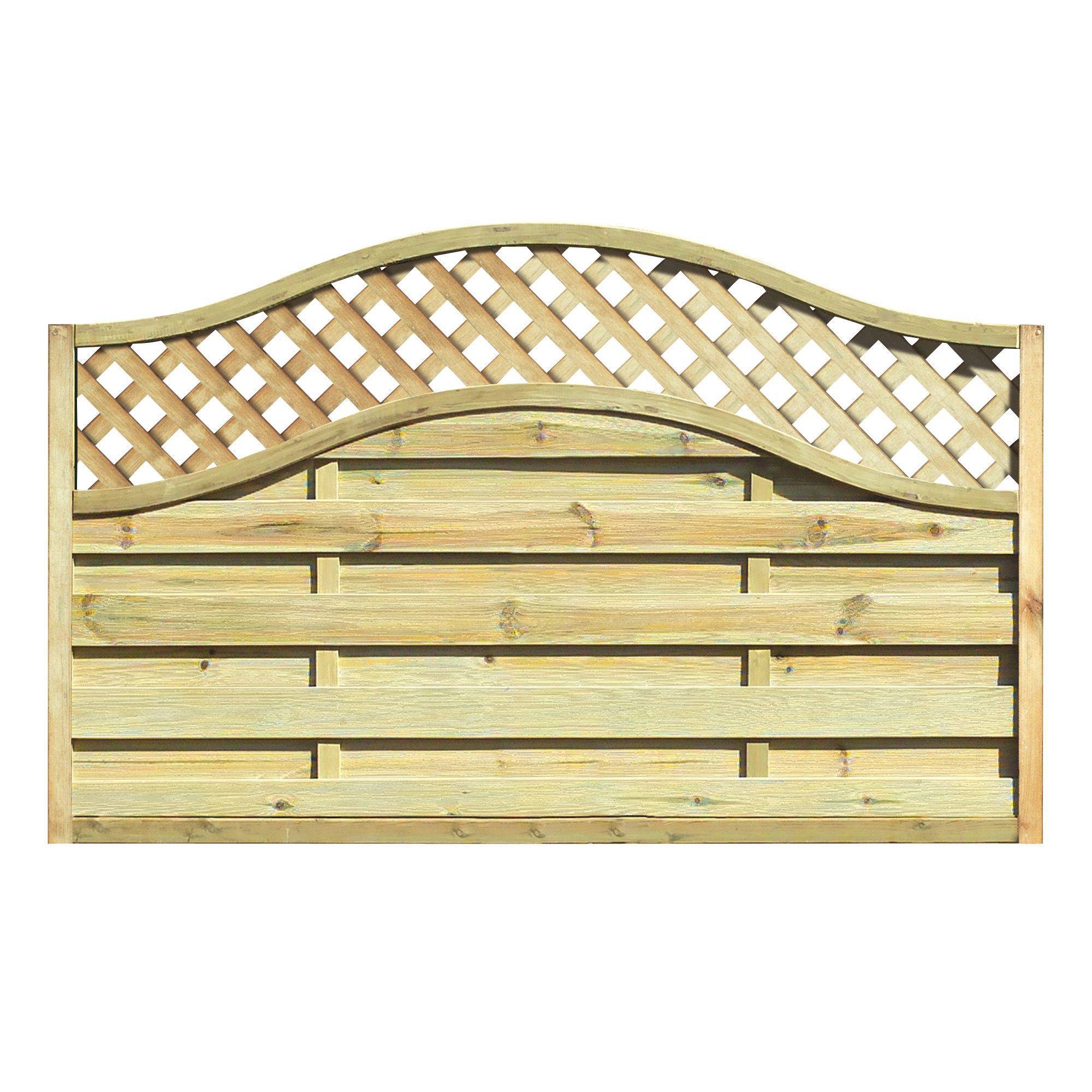 Grange Woodbury Slatted Horizontal grooved slats Fence panel (W)1.8m (H