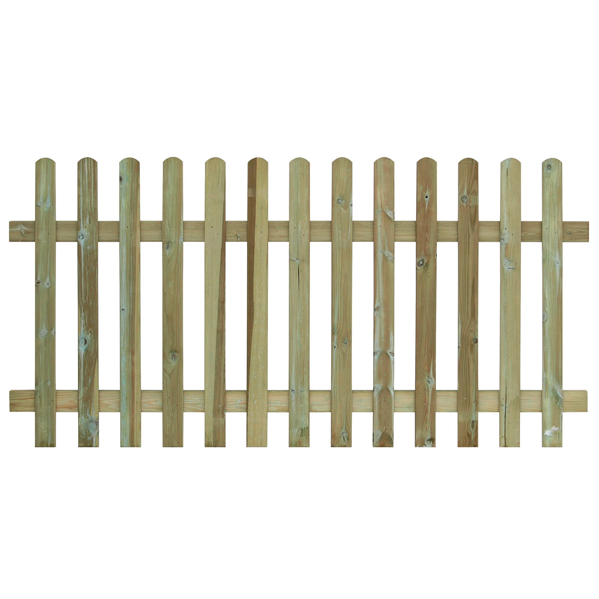 Grange Fencing Traditional Round Top Picket Fence (W)1.8 M (H)1.2M ...