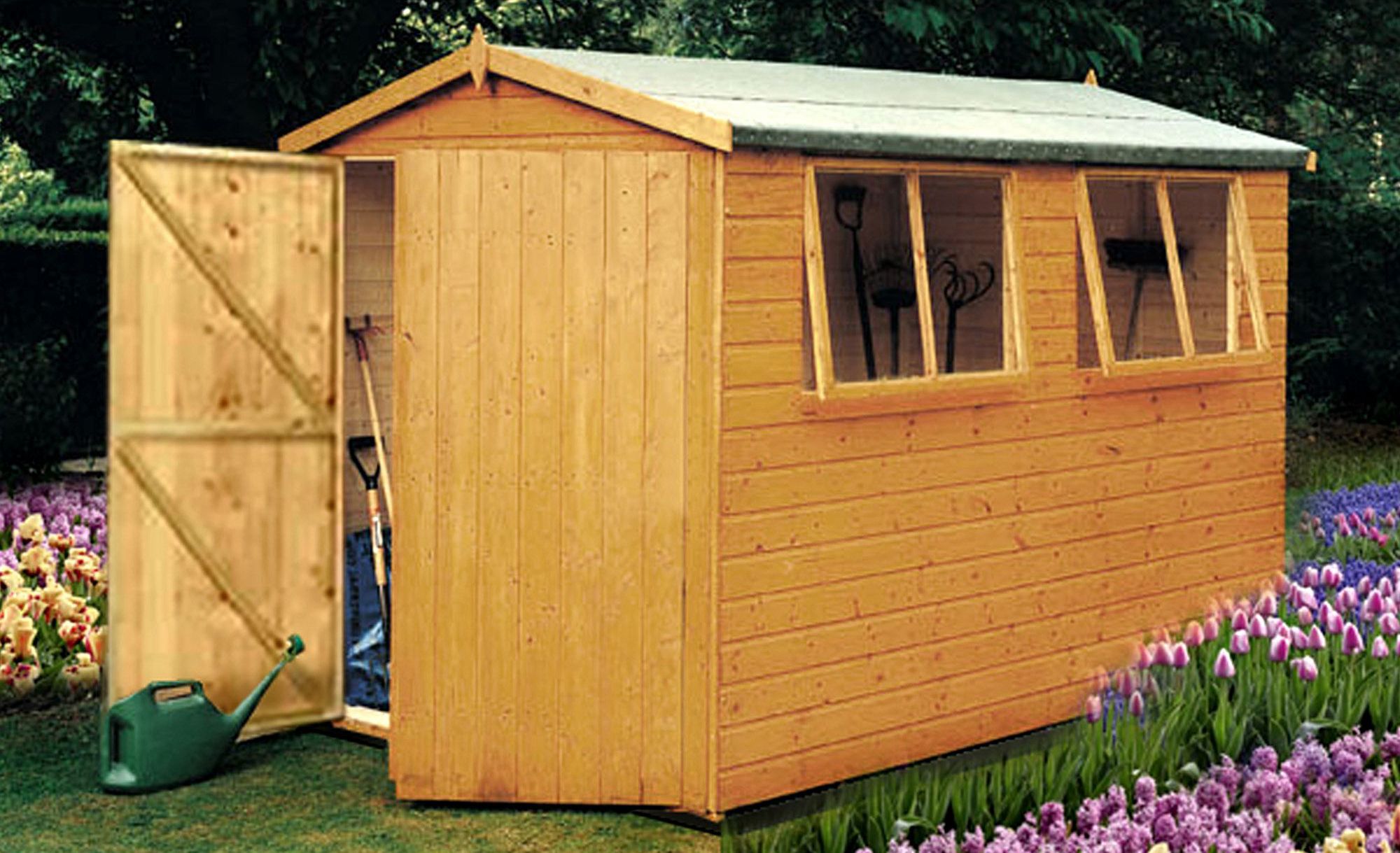 6x4 Caldey Pent Shiplap Wooden Shed | Departments | DIY at B&amp;Q