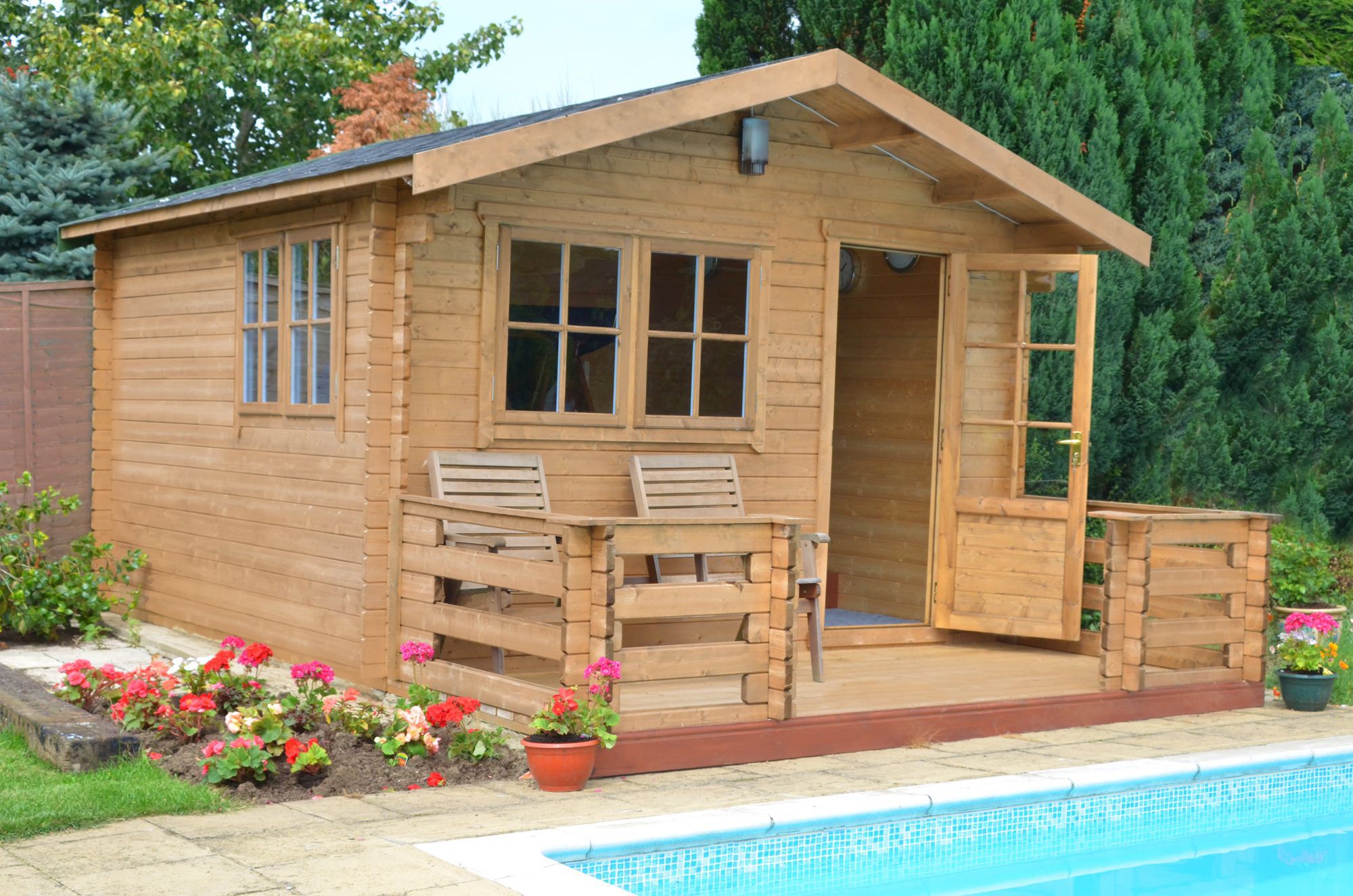 14X14 Kinver 34mm Tongue &amp; Groove Timber Log Cabin ...