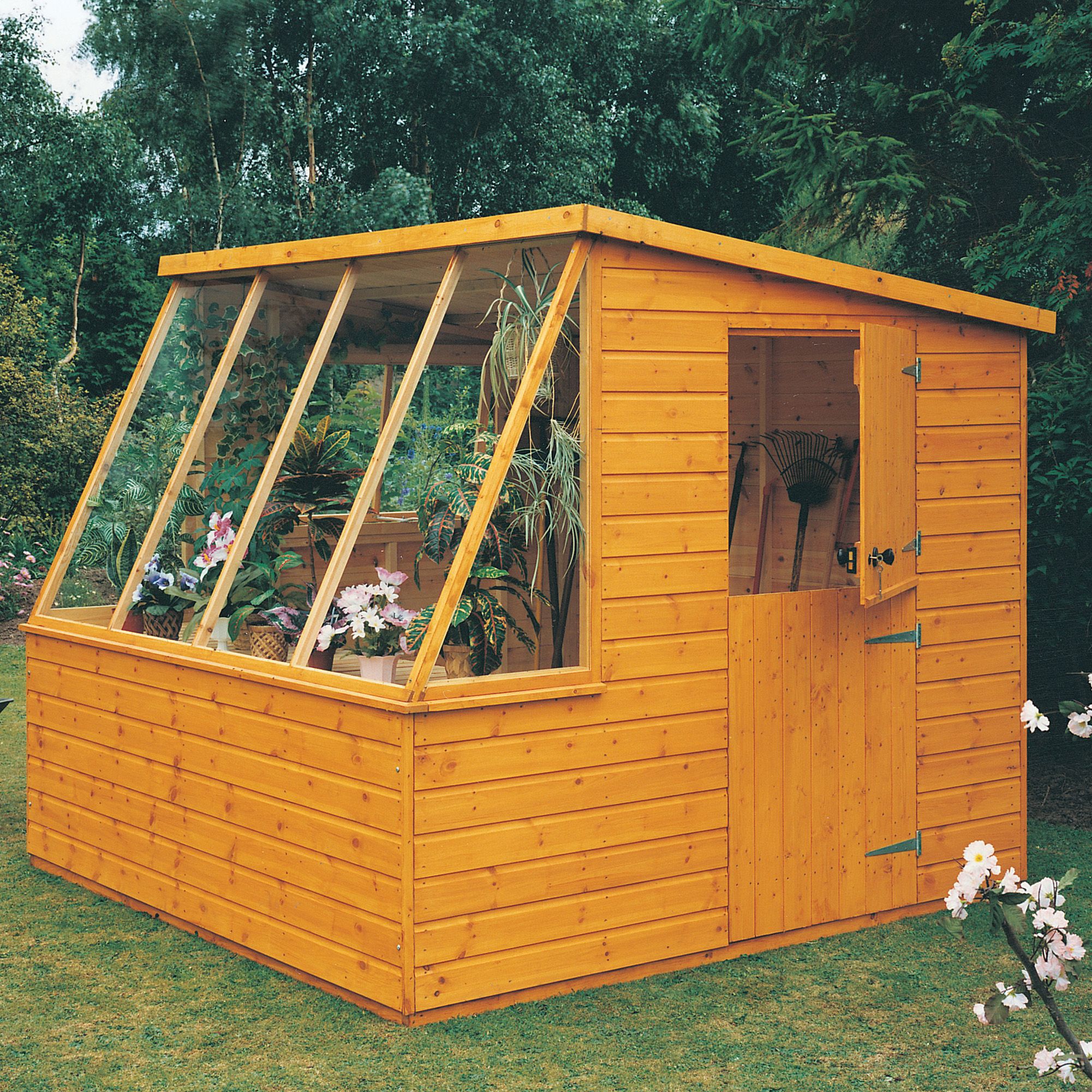 cypress 12x10 wood storage shed kit - all pre-cut