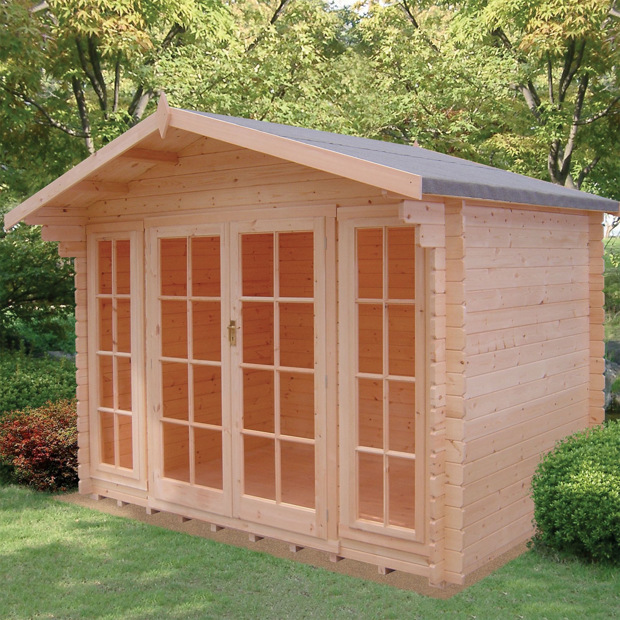 14X17 Twyford 44mm Tongue & Groove Timber Log Cabin | Departments | DIY ...