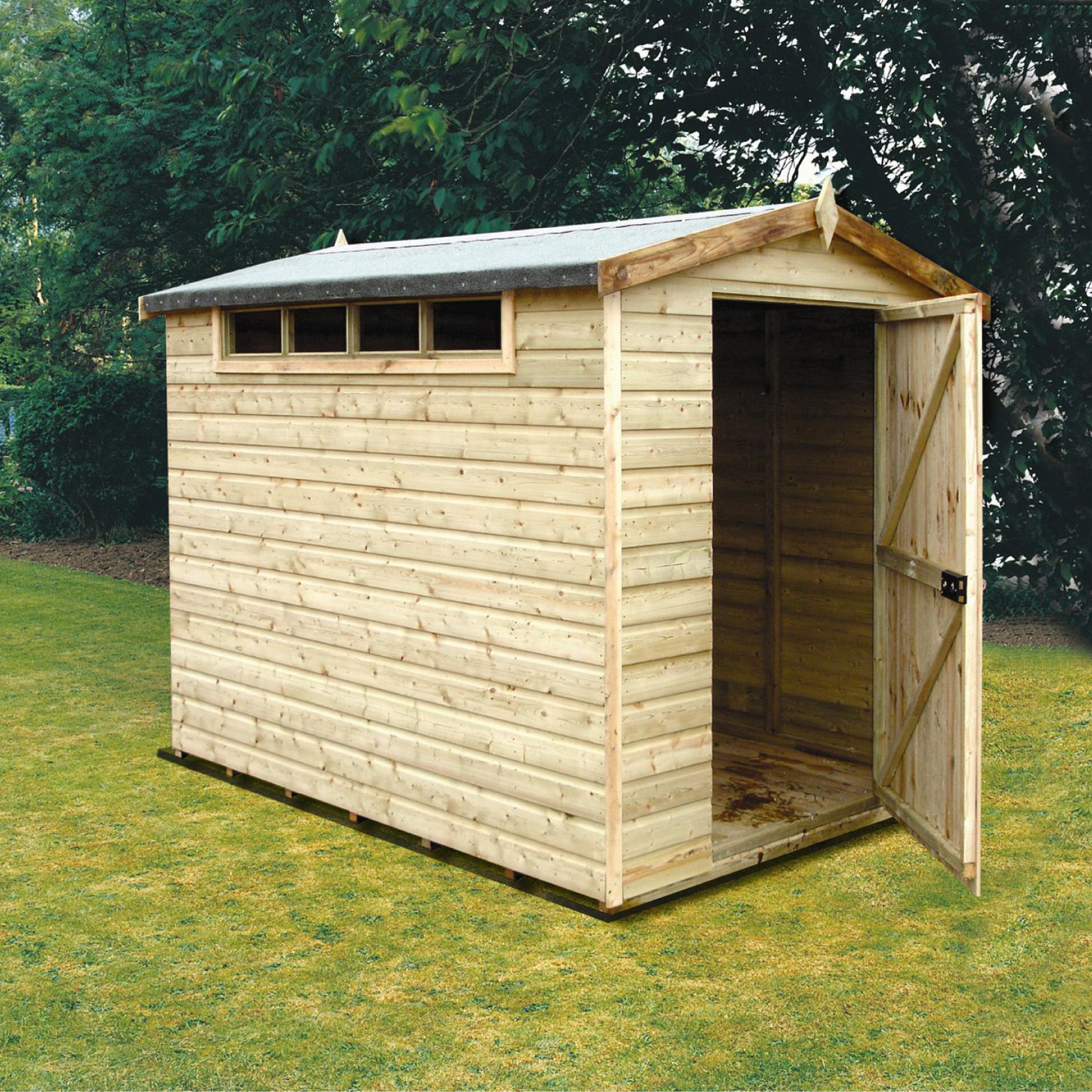 arrow woodvale 10x8 apex metal shed diy at b&q