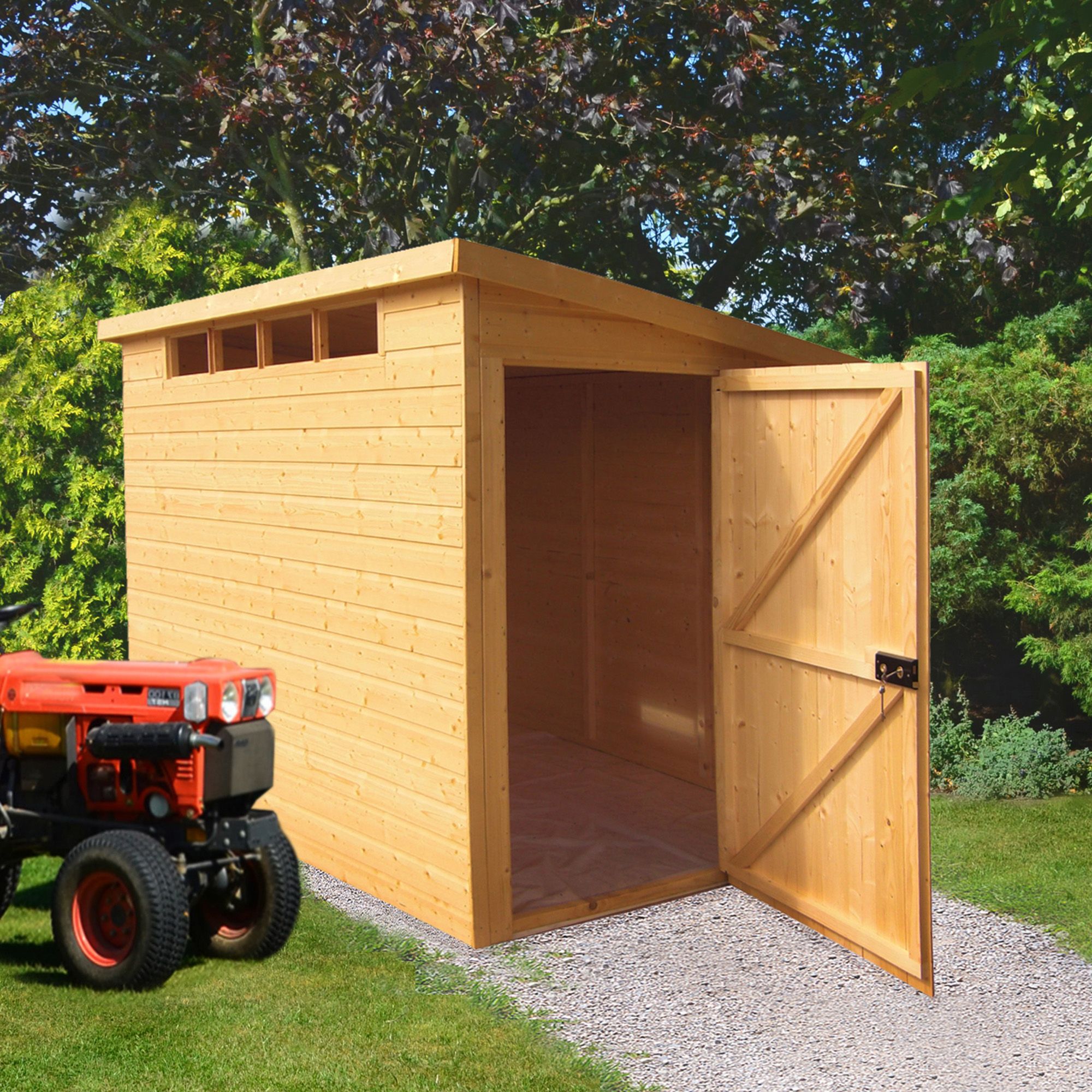 8X6 Security Cabin Pent Shiplap Wooden Shed With Assembly Service ...