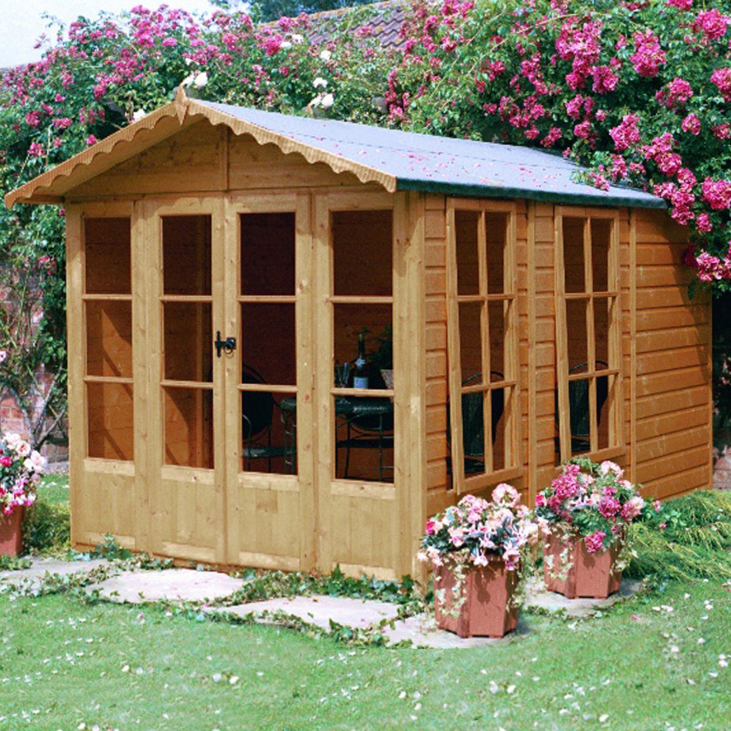 10X7 Kensington Shiplap Timber Summerhouse with Assembly 
