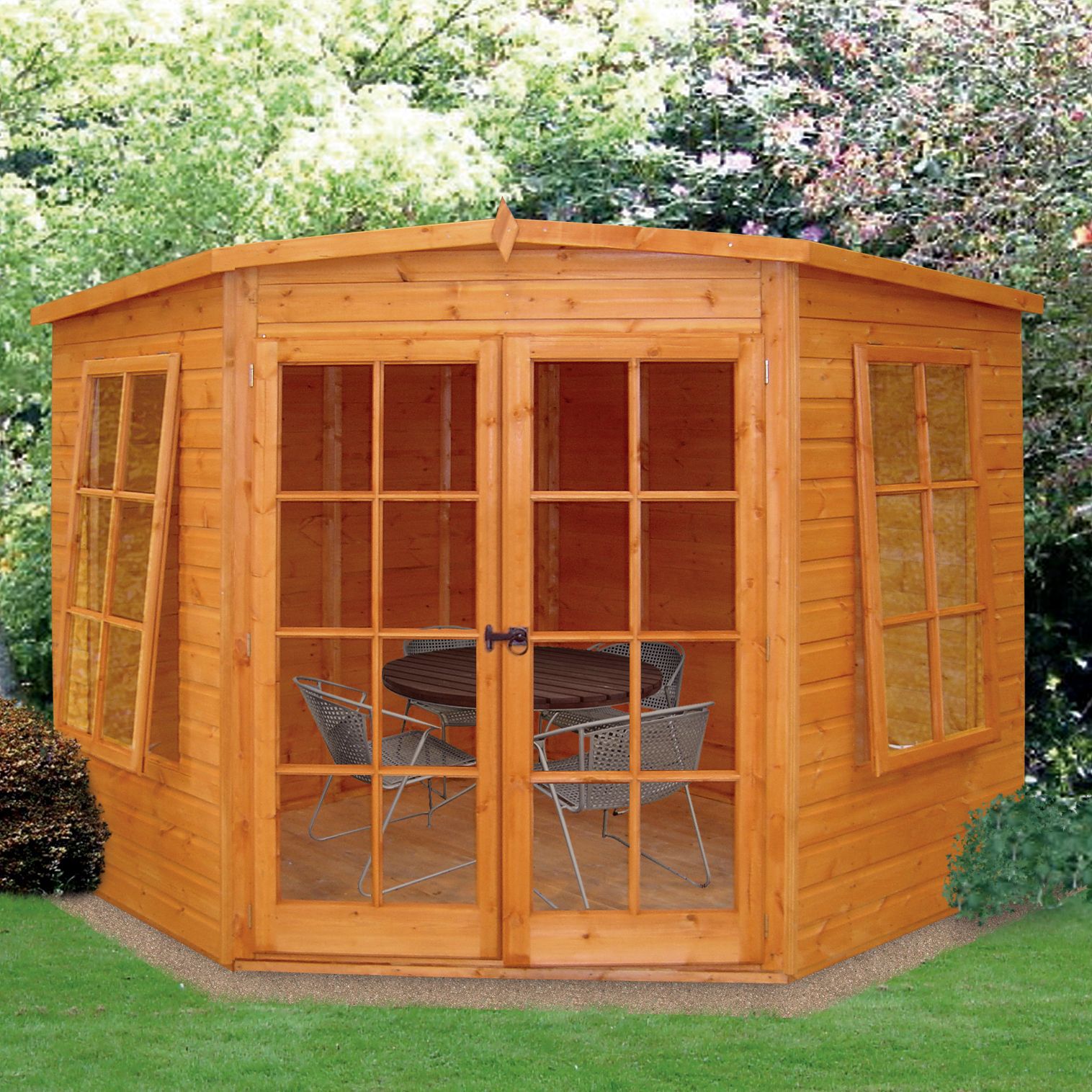 7X7 Hampton Shiplap Timber Summerhouse With Assembly Service ...