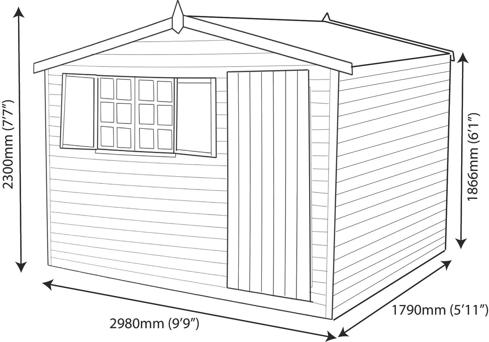 10X6 Security Cabin Shiplap Wooden Shed Departments 