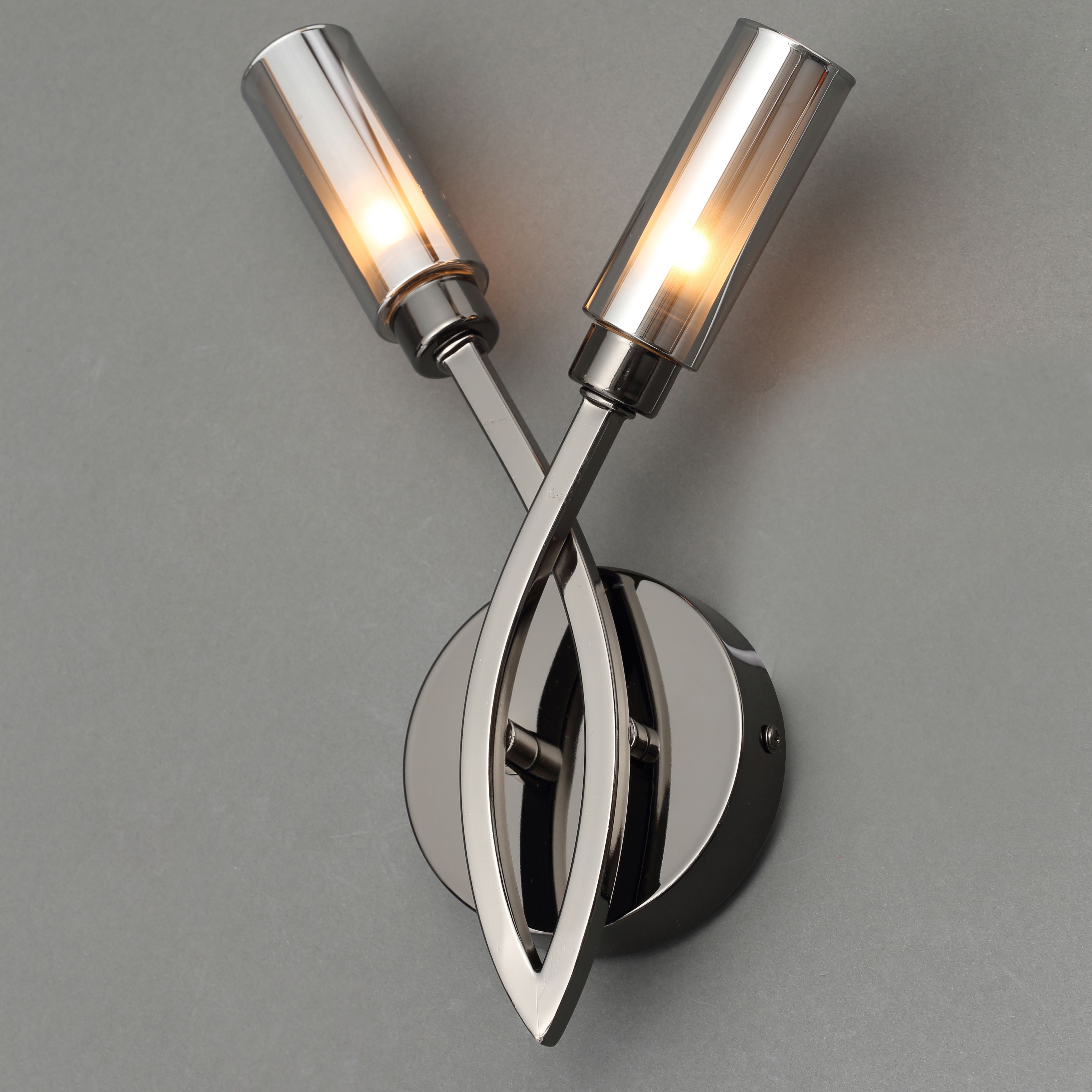 Langa Black Chrome Effect Wall Light Departments DIY at B&Q