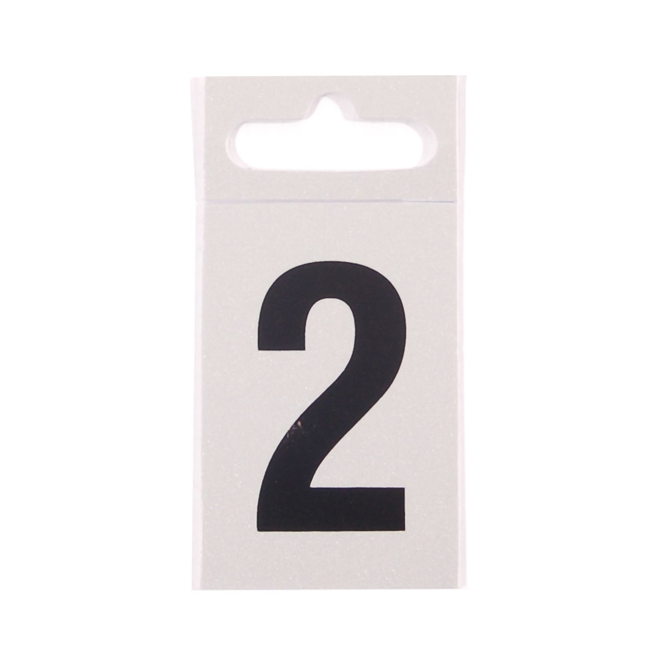 Silver effect Plastic Selfadhesive Door number 2, (H)50mm (W)30mm
