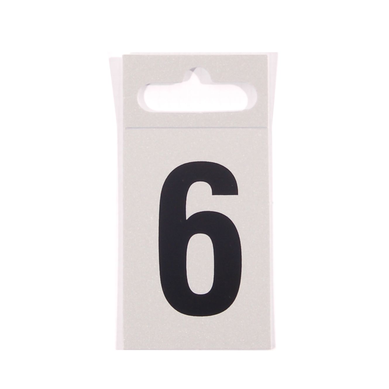 Silver effect Plastic Selfadhesive Door number 6, (H)50mm (W)30mm