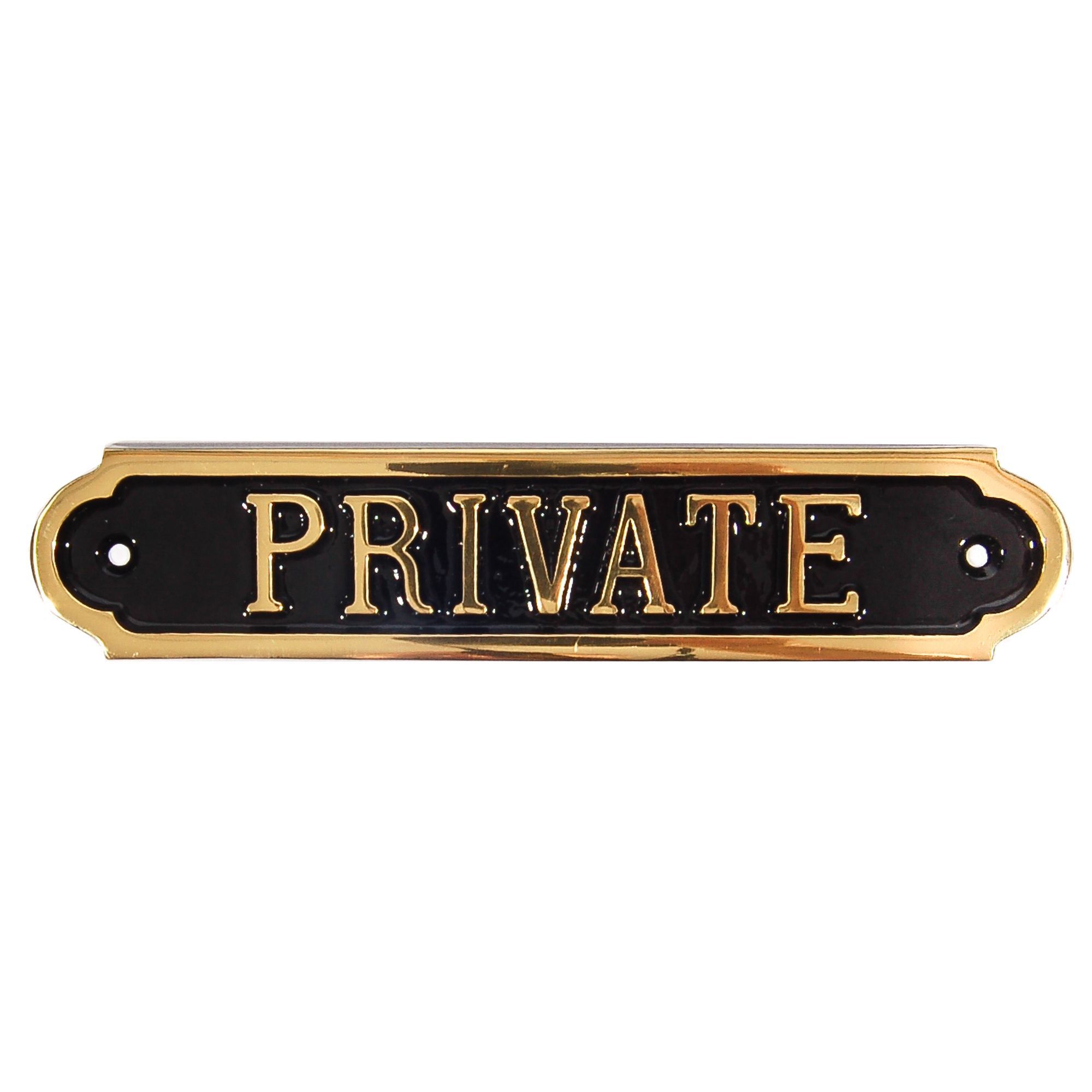 Brass Private Sign (H)50mm (W)240mm | Departments | DIY at B&Q