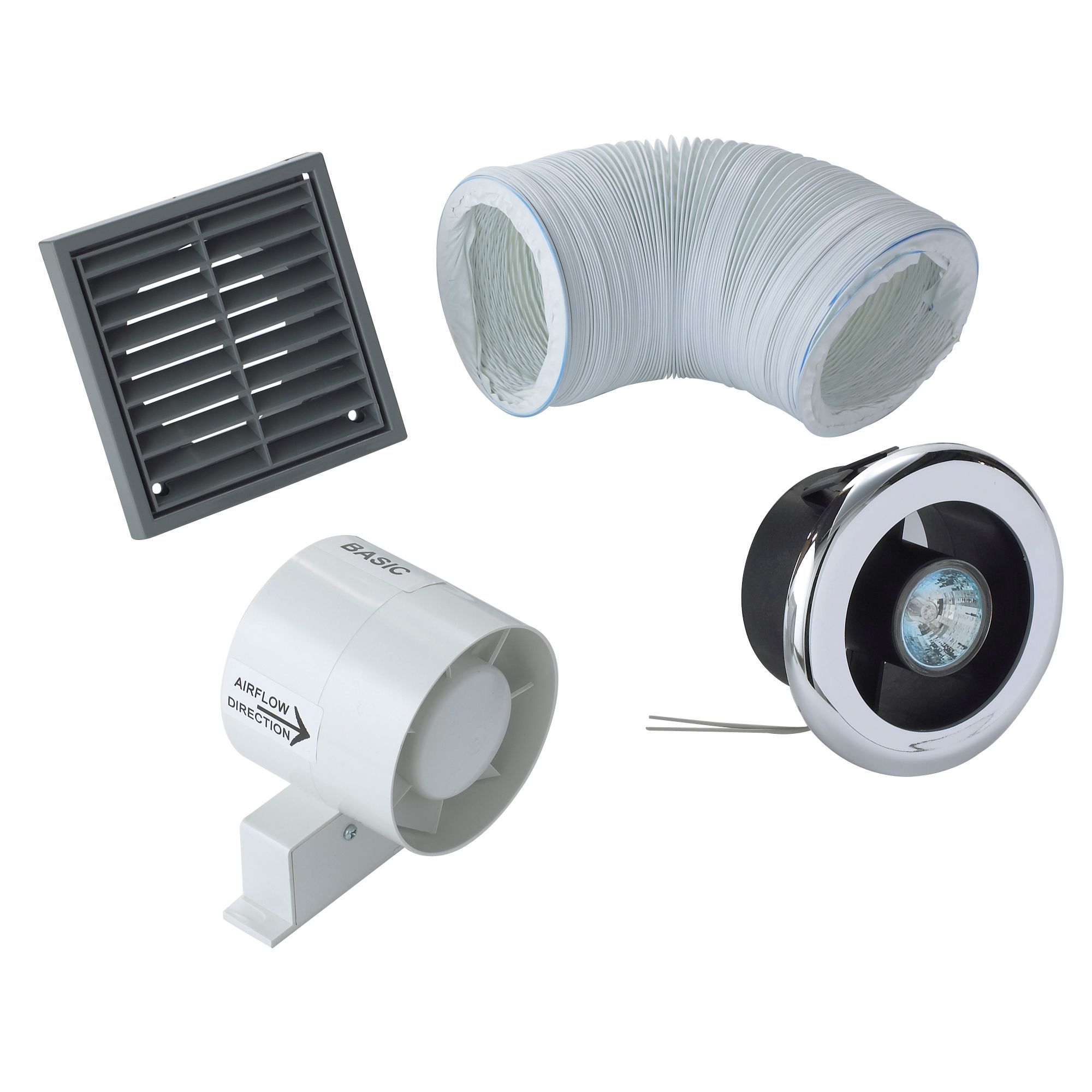 Manrose VDISL100S Shower light bathroom extractor fan kit (D)98mm