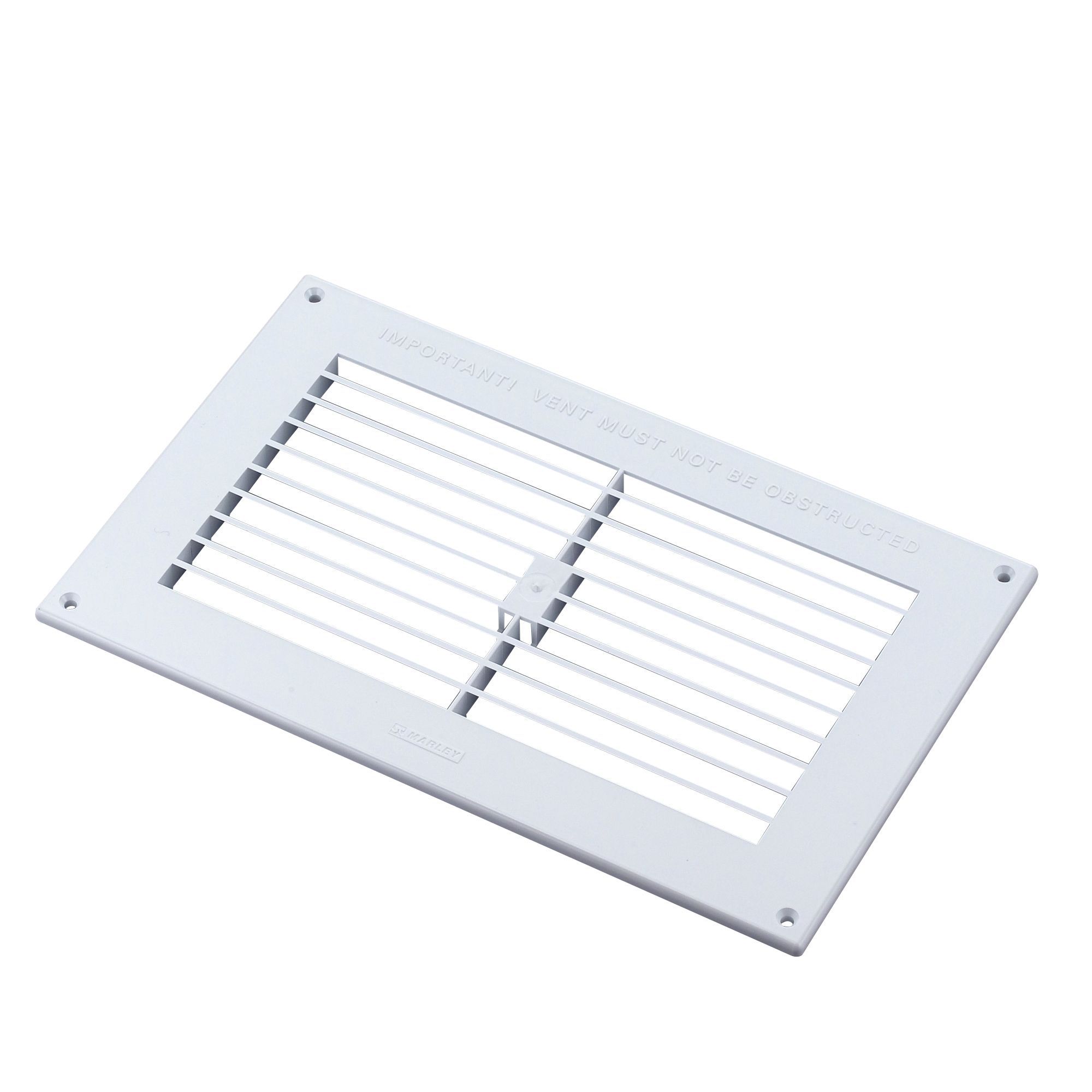 Manrose White Rectangular Fixed louvre vent, (H)152mm (W)229mm