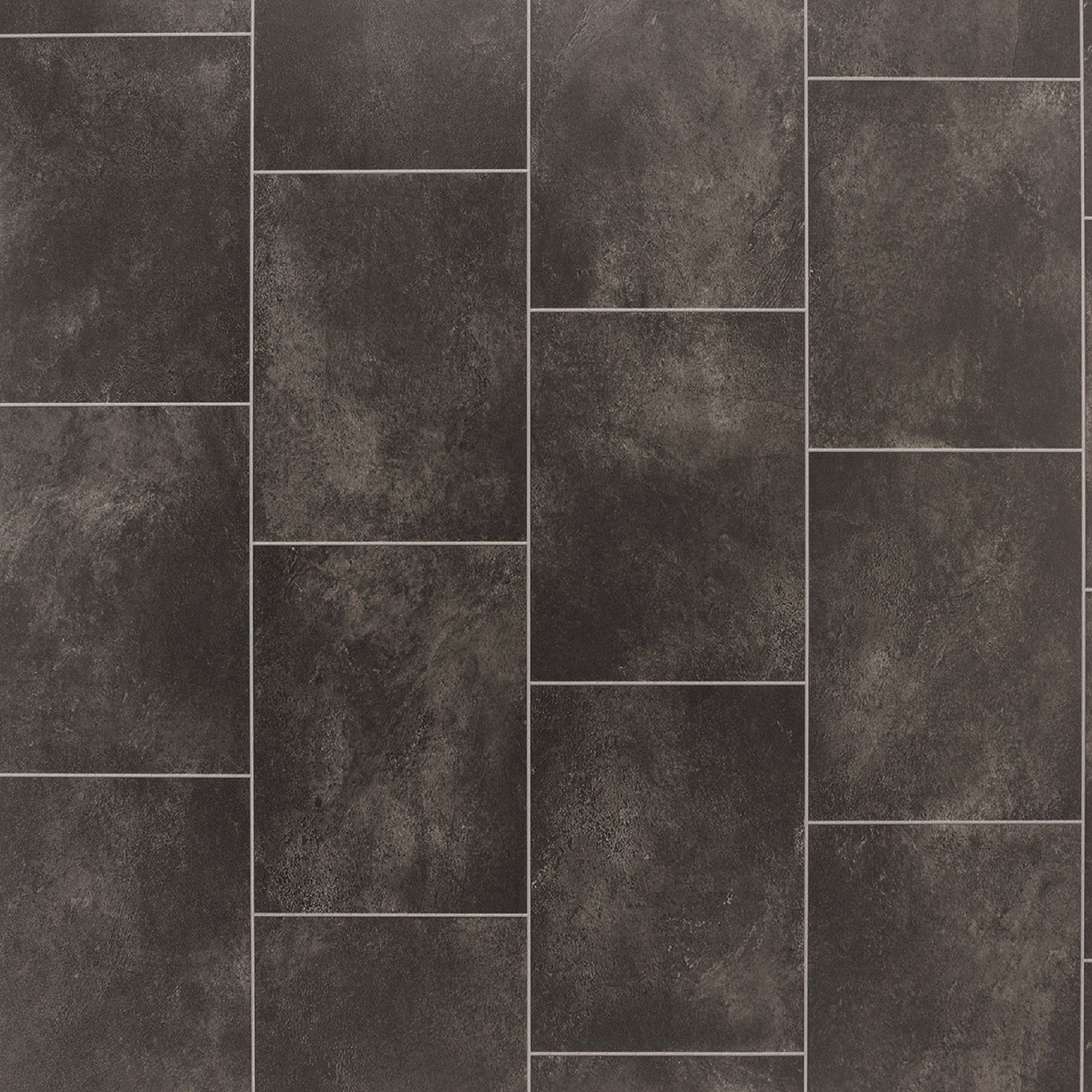 Black Slate Tile Effect Vinyl Flooring 4 mÂ² | Departments 