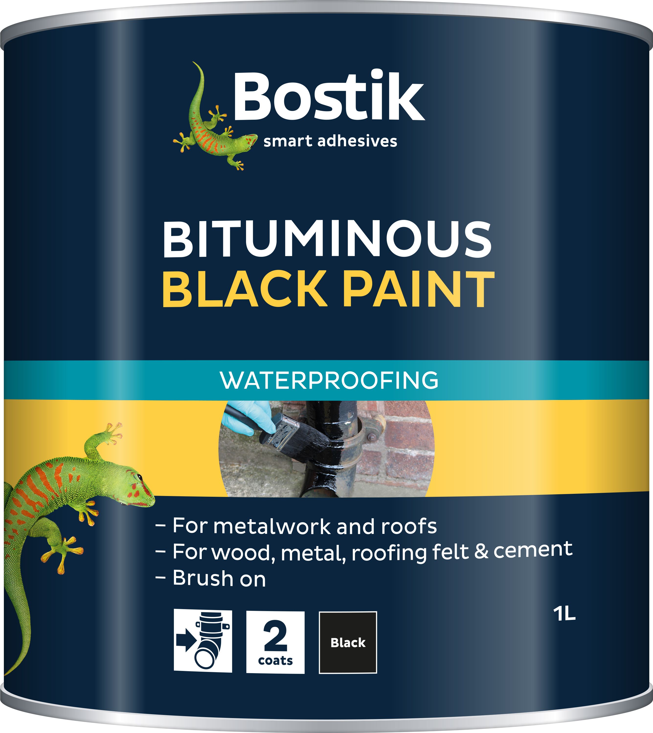 Bostik Black Multi-purpose Waterproofer, 1L Tin | Departments | DIY At B&Q