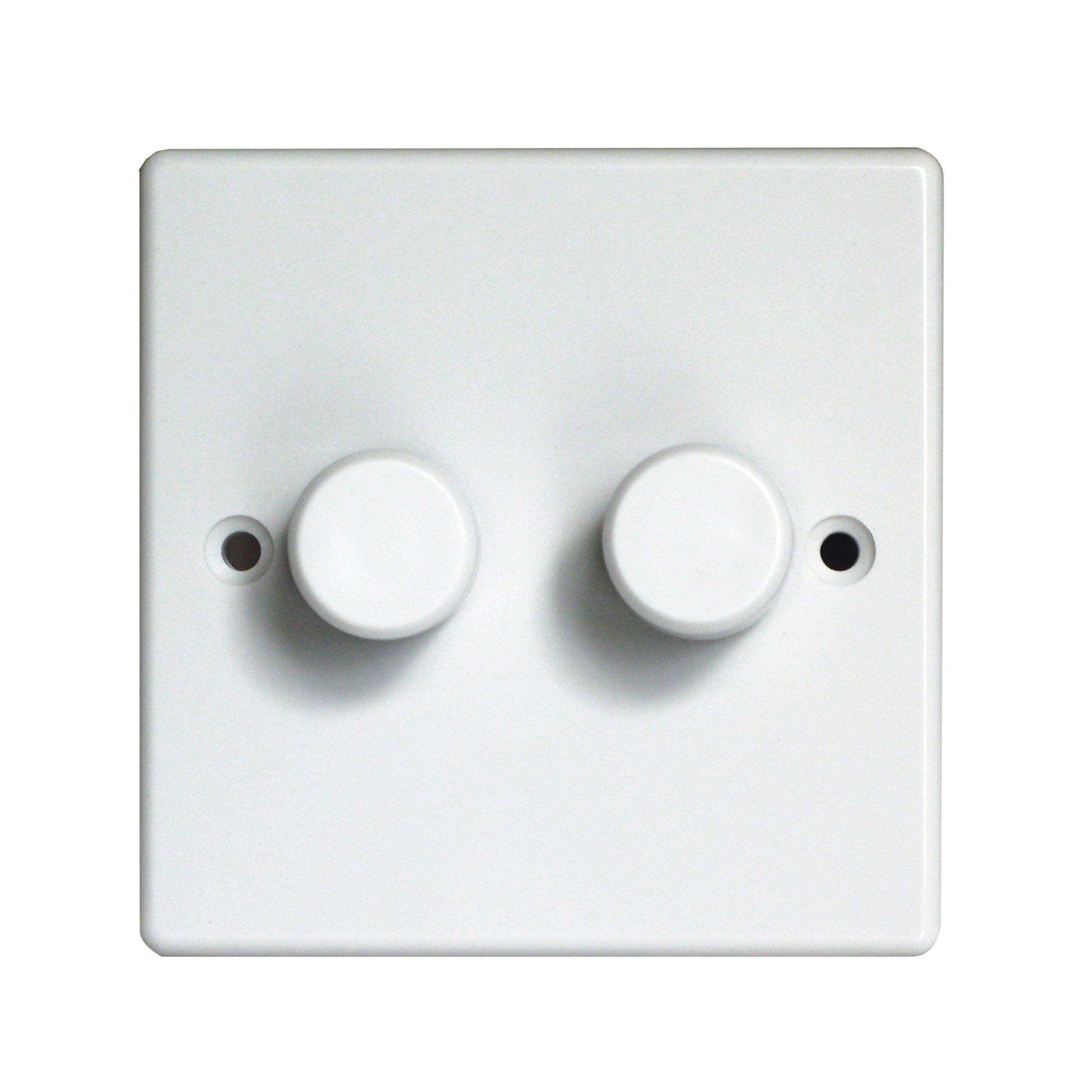 Varilight V-Plus 2-Way Double White Plastic Dimmer switch | Departments