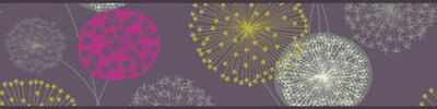 Starburst Grey, Pink & Yellow Border